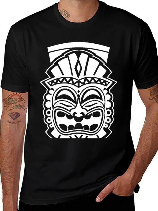 Tribal Tiki Graphic T-Shirt - Cool Black Tee