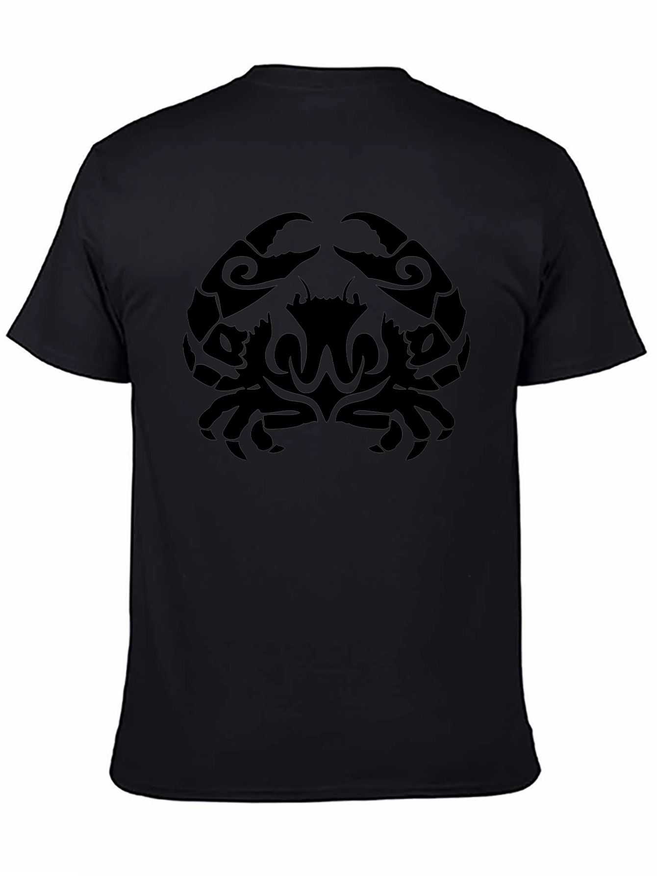 Tribal Crab Graphic Black T-Shirt