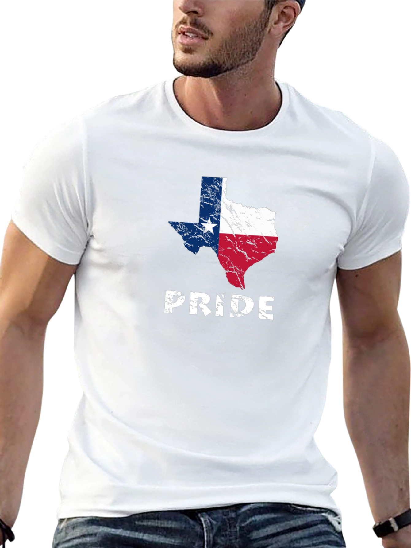 Texas Pride Graphic Tee - Distressed Flag Design