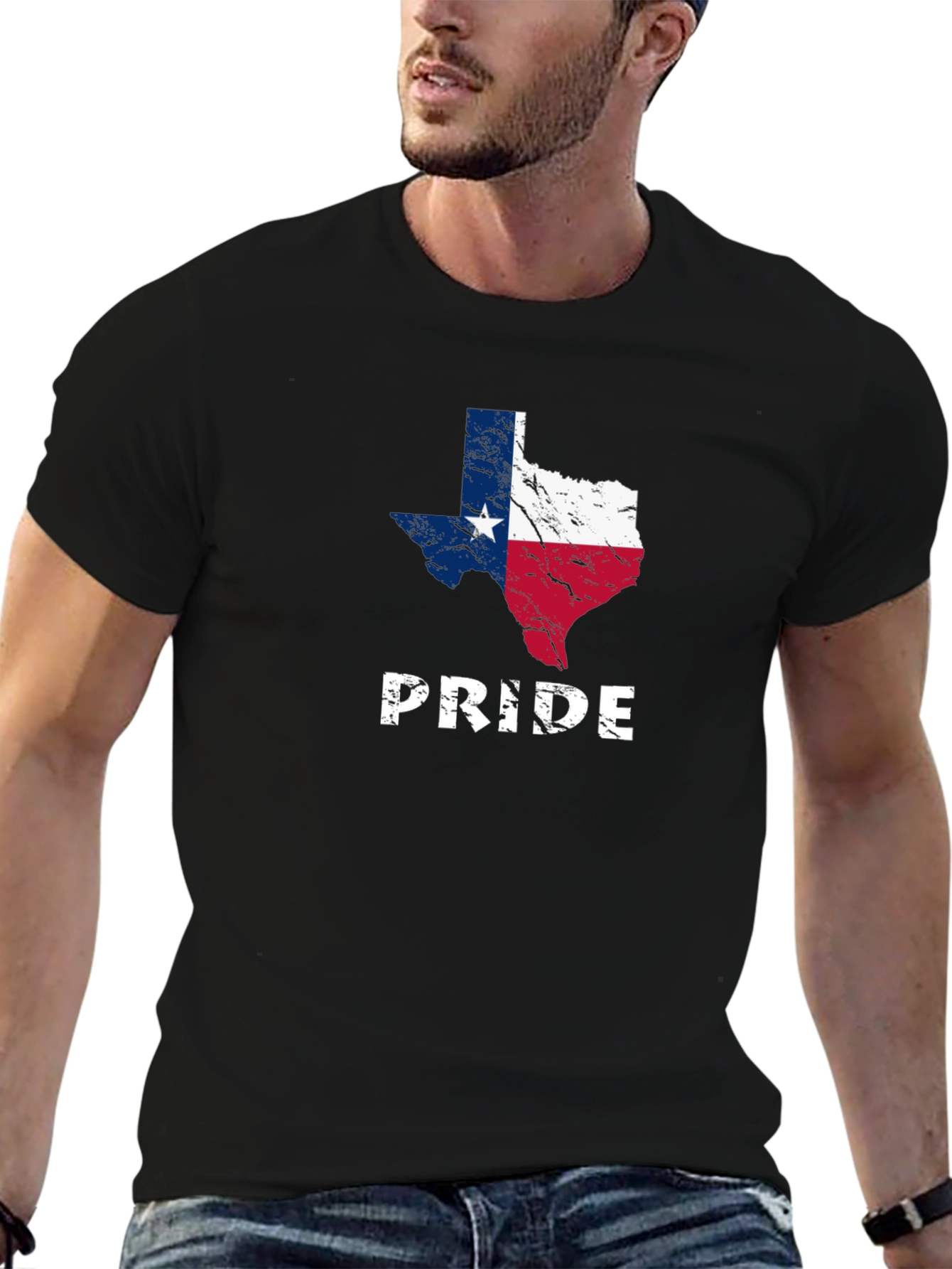Texas Pride Graphic Tee - Distressed Flag Design