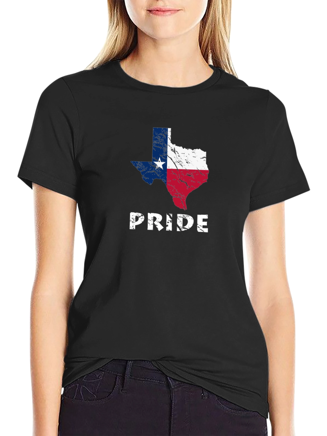 Texas Pride Graphic Tee - Distressed Flag Design