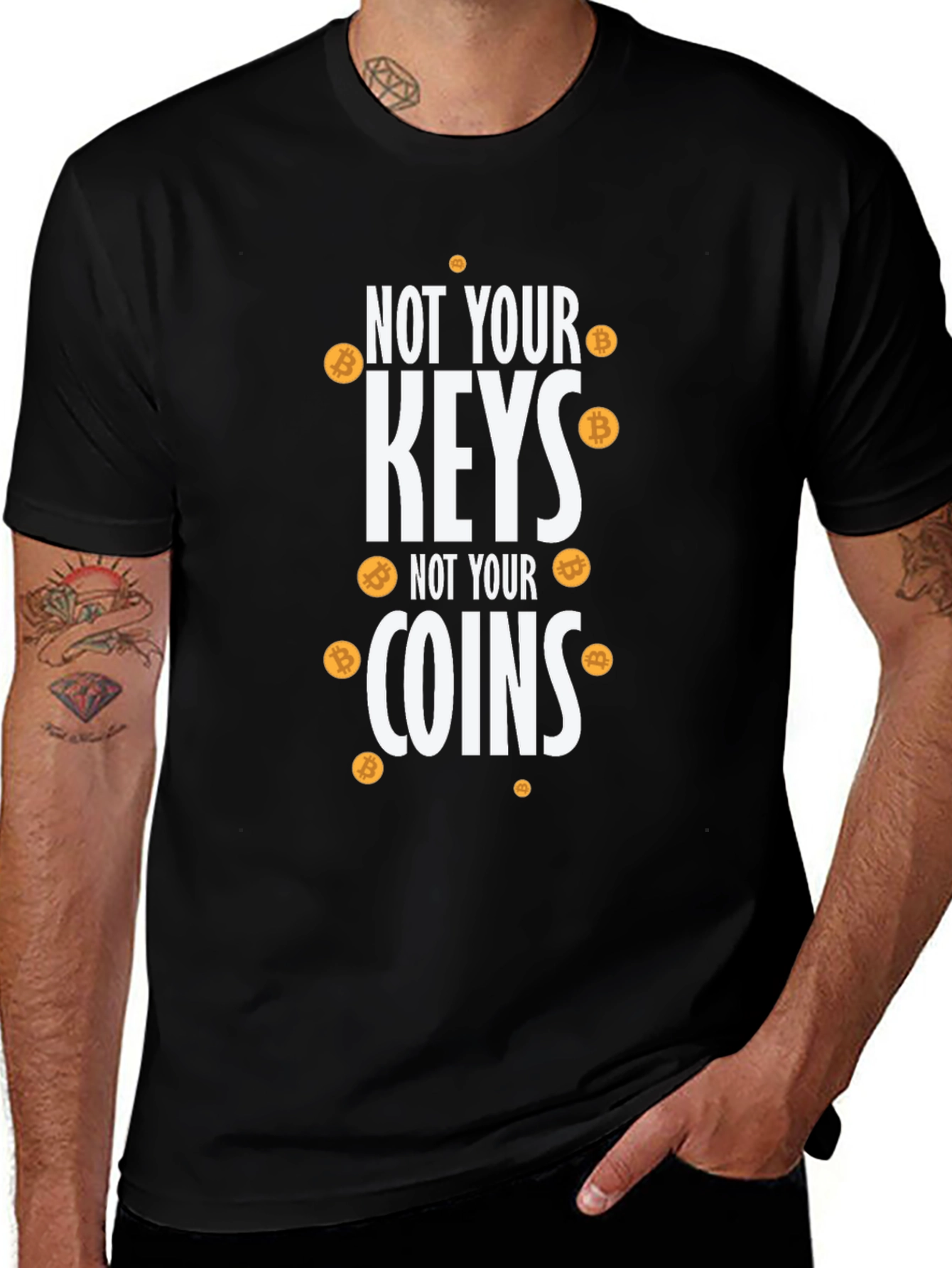 Bitcoin Crypto T-Shirt: Not Your Keys Not Your Coins