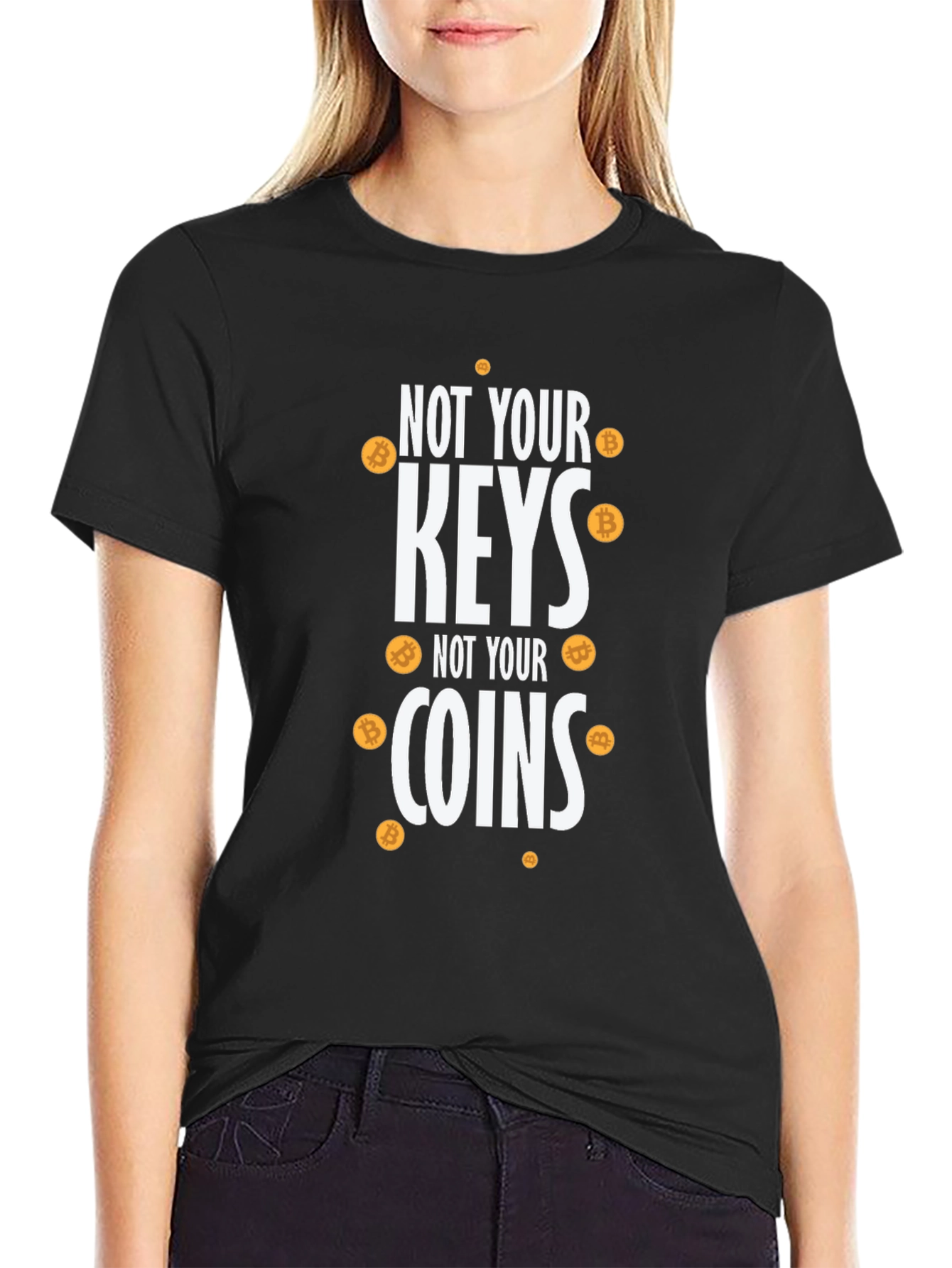 Bitcoin Crypto T-Shirt: Not Your Keys Not Your Coins