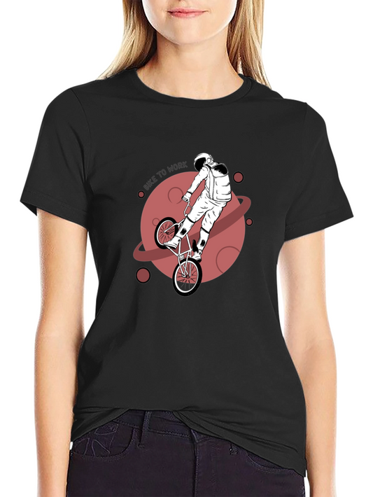Astronaut Bike to Work Graphic T-Shirt