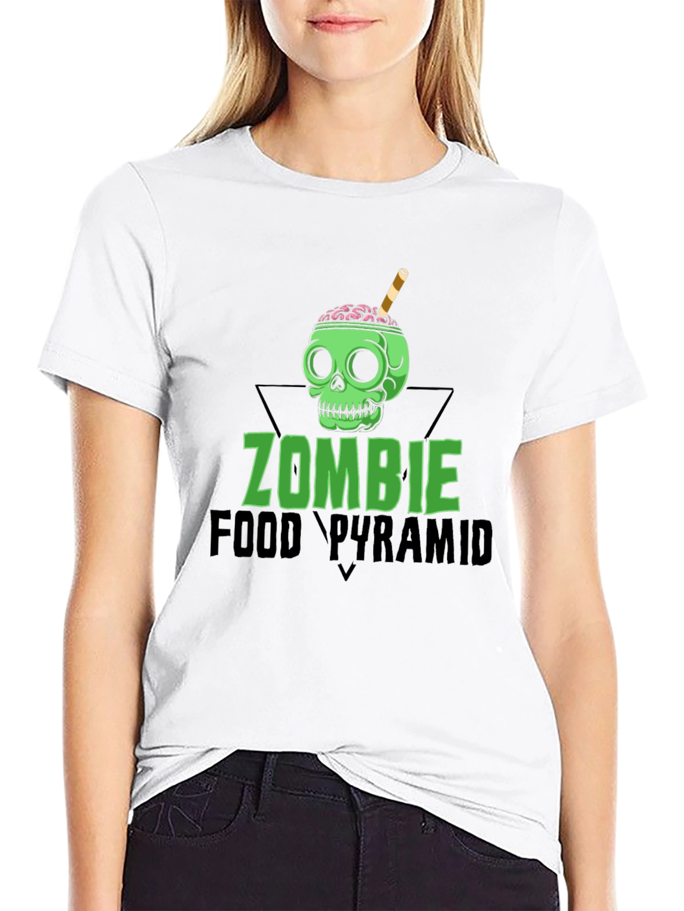 Zombie Food Pyramid Graphic T-Shirt