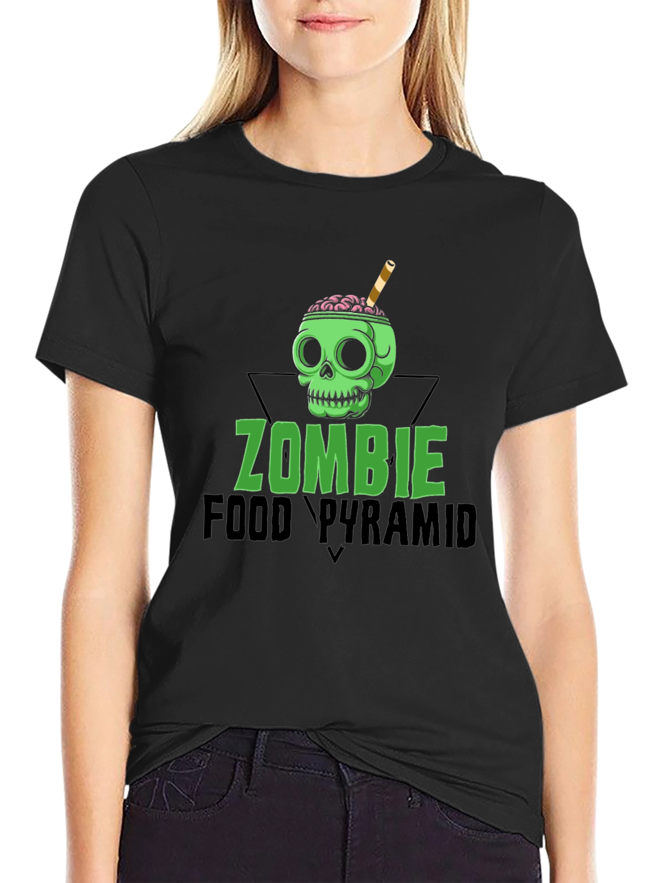 Zombie Food Pyramid Graphic T-Shirt