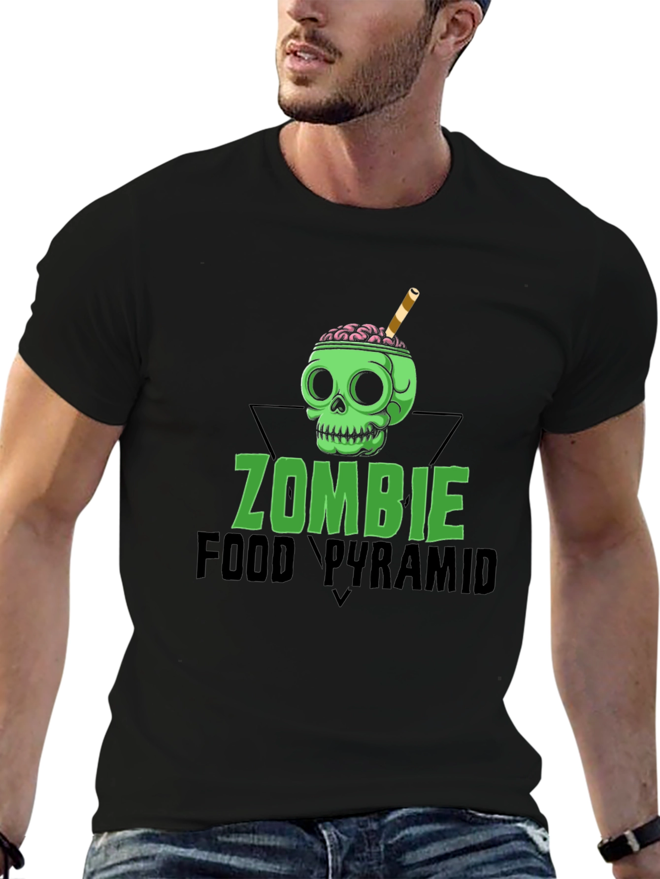 Zombie Food Pyramid Graphic T-Shirt