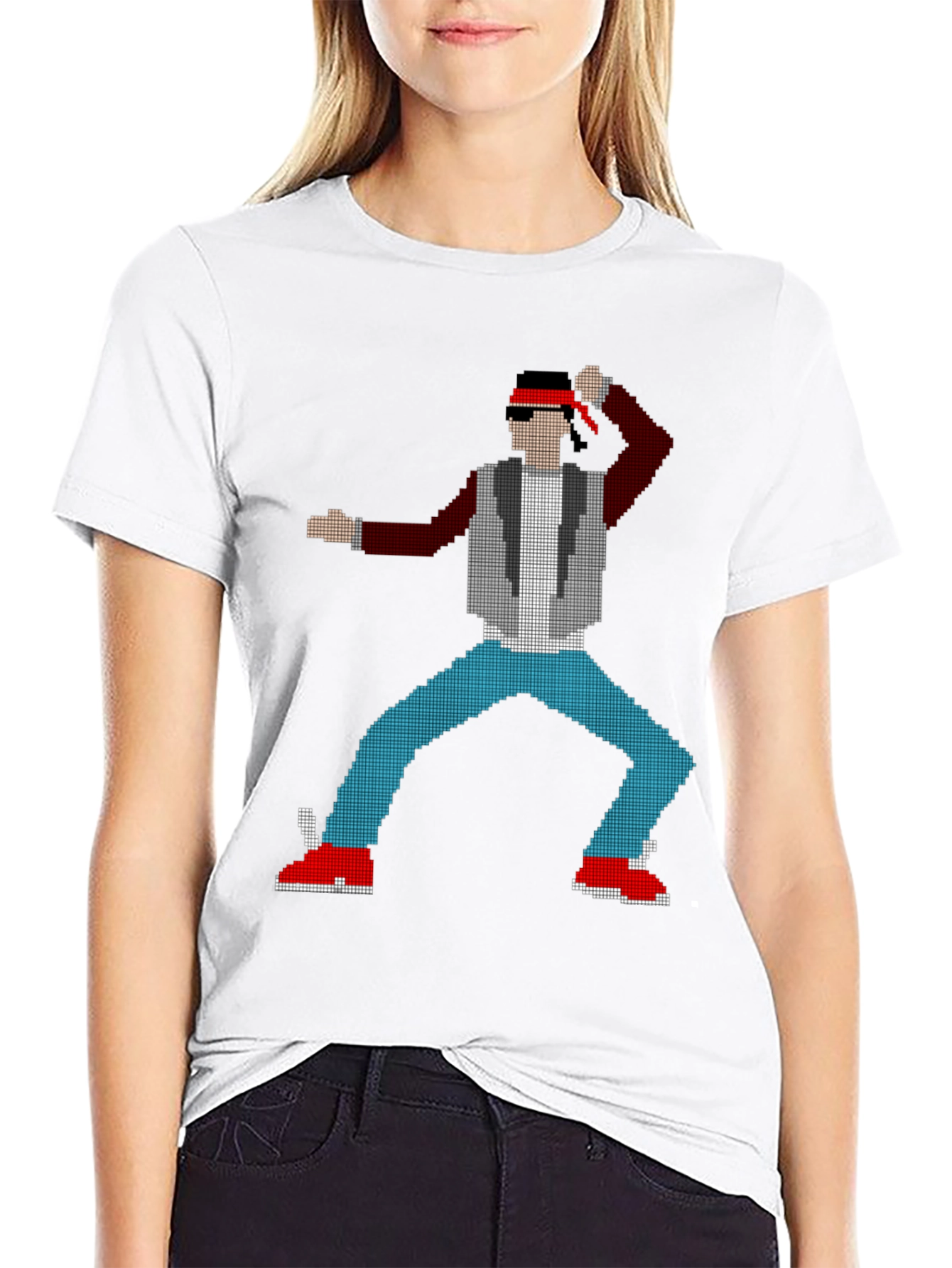 8-Bit Fighter Graphic Tee - Retro Gaming Style