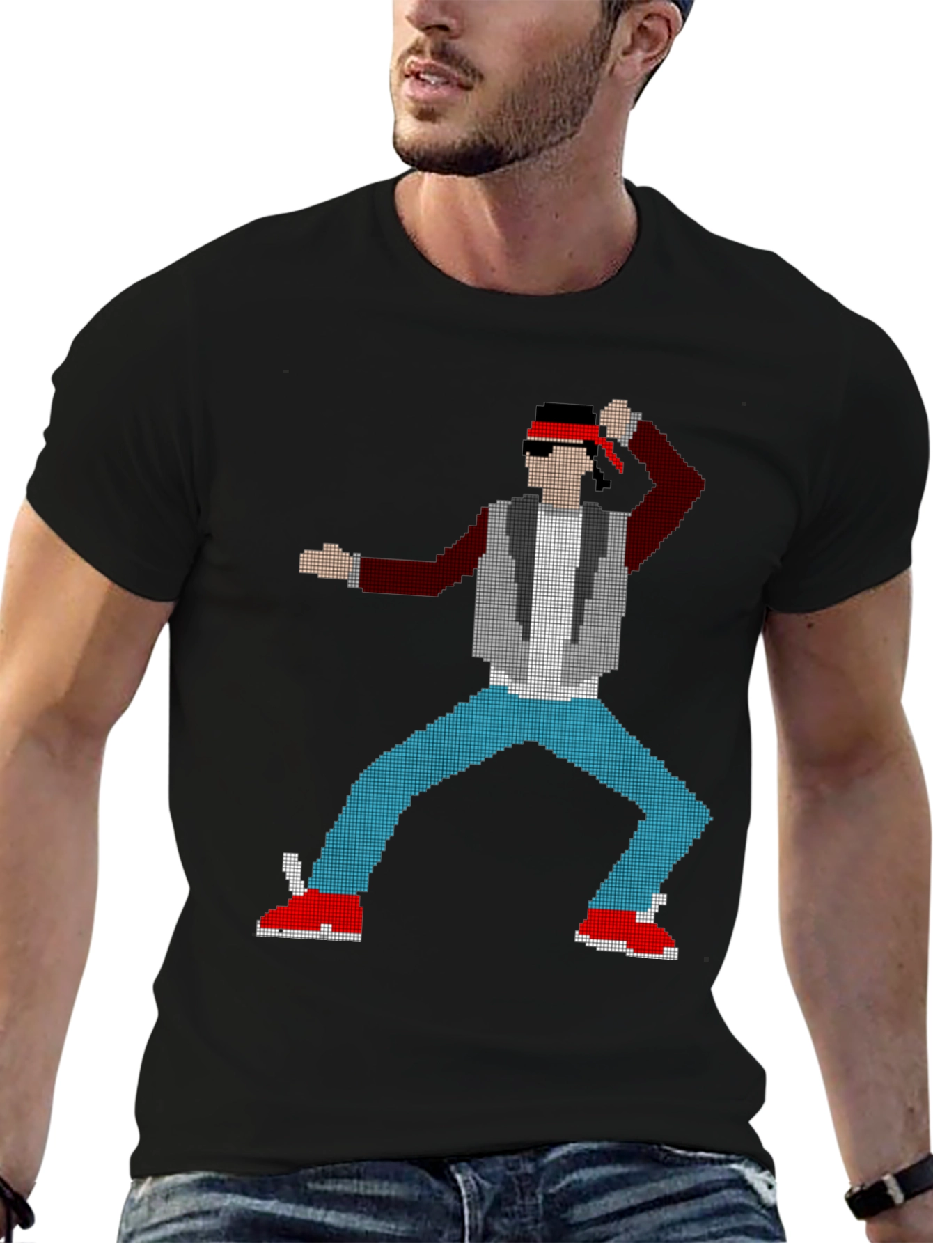 8-Bit Fighter Graphic Tee - Retro Gaming Style