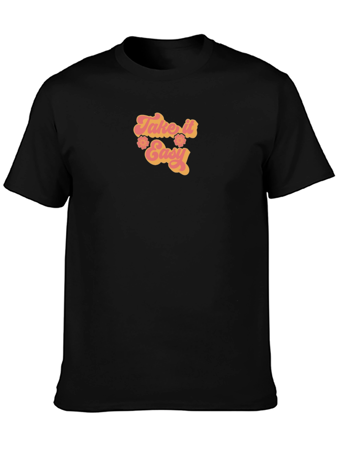 Take It Easy Retro Graphic Tee - Black