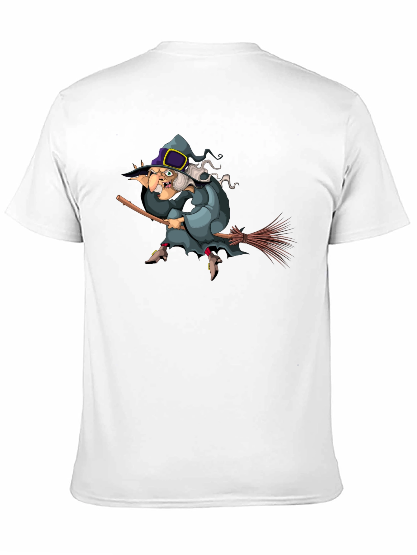 Witch on Broomstick Graphic Tee - Halloween Humor