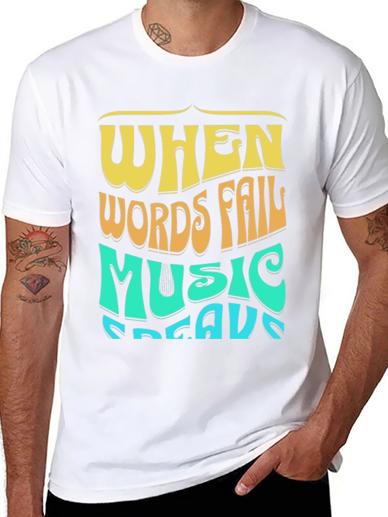 When Words Fail Music Speaks Graphic Tee