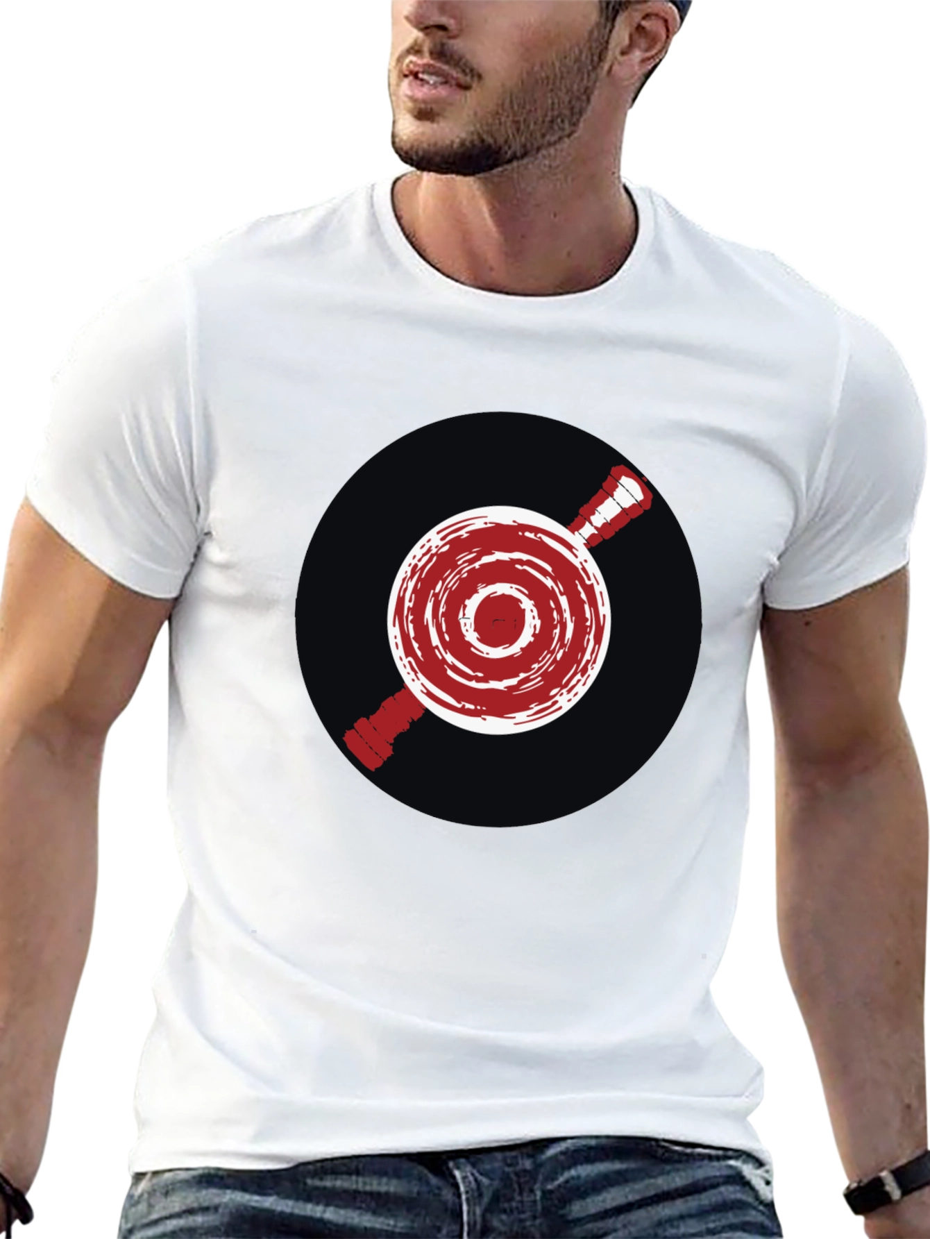 Abstract Target Graphic Tee - Mens Black T-Shirt
