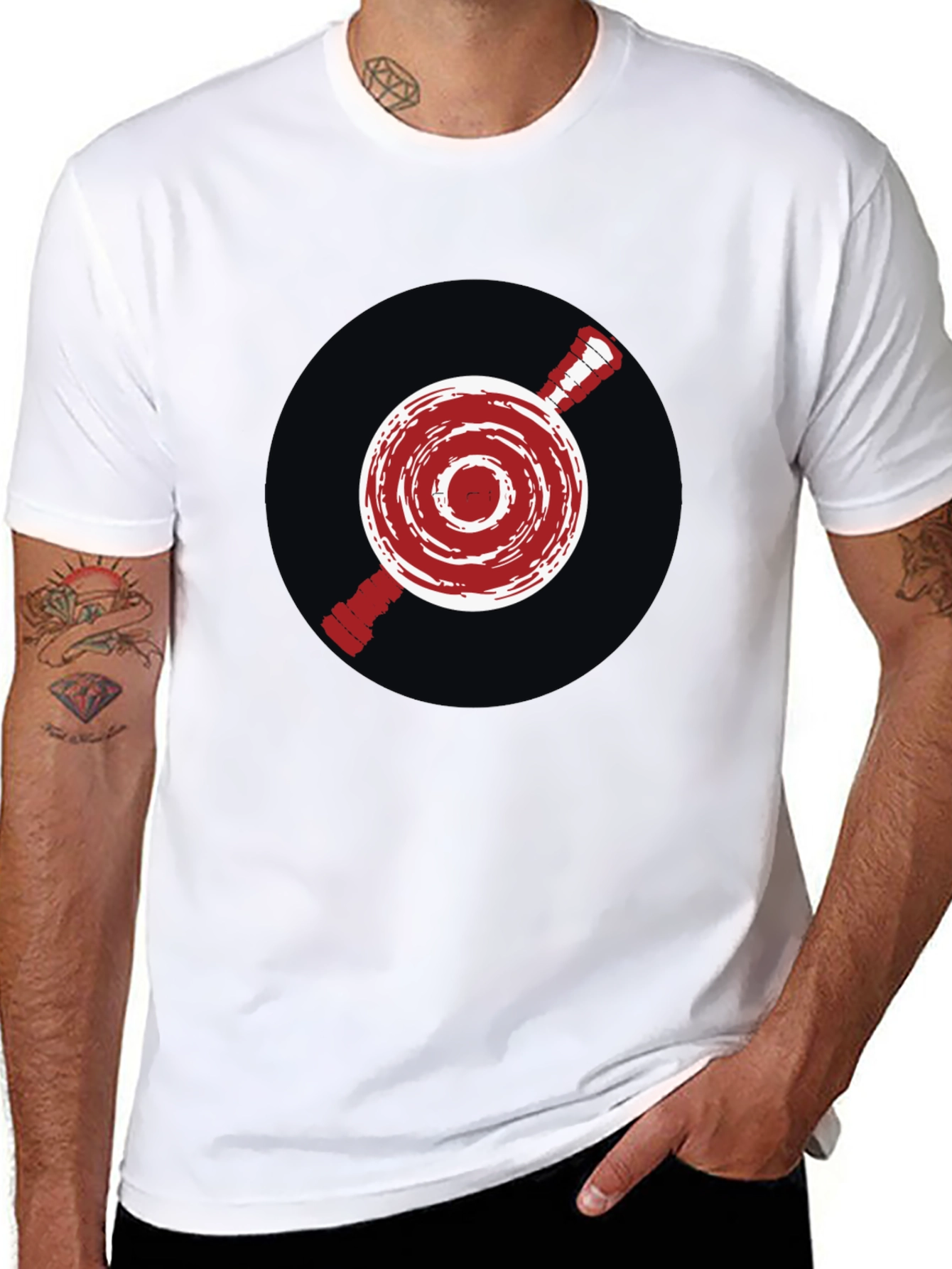 Abstract Target Graphic Tee - Mens Black T-Shirt