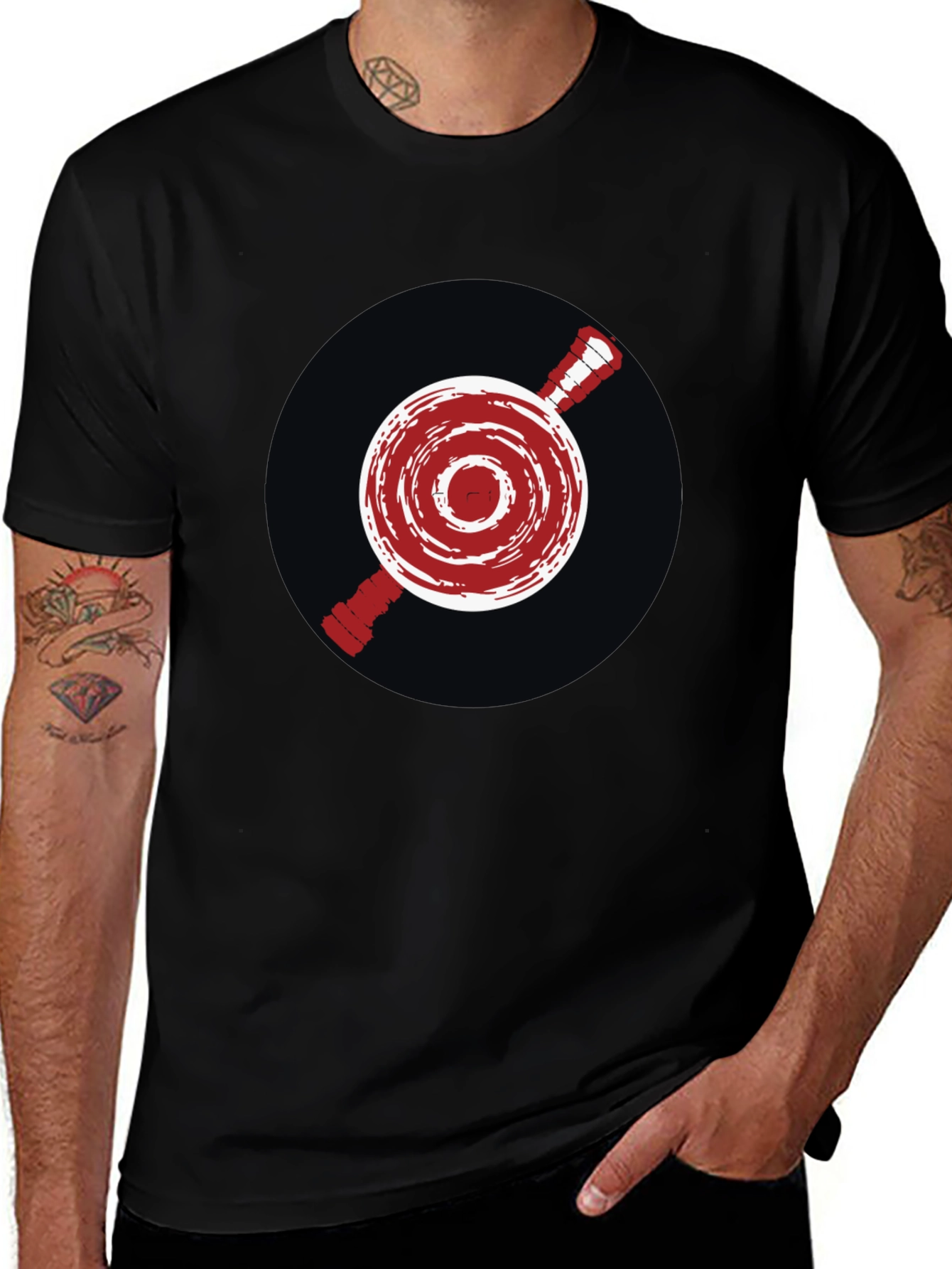Abstract Target Graphic Tee - Mens Black T-Shirt