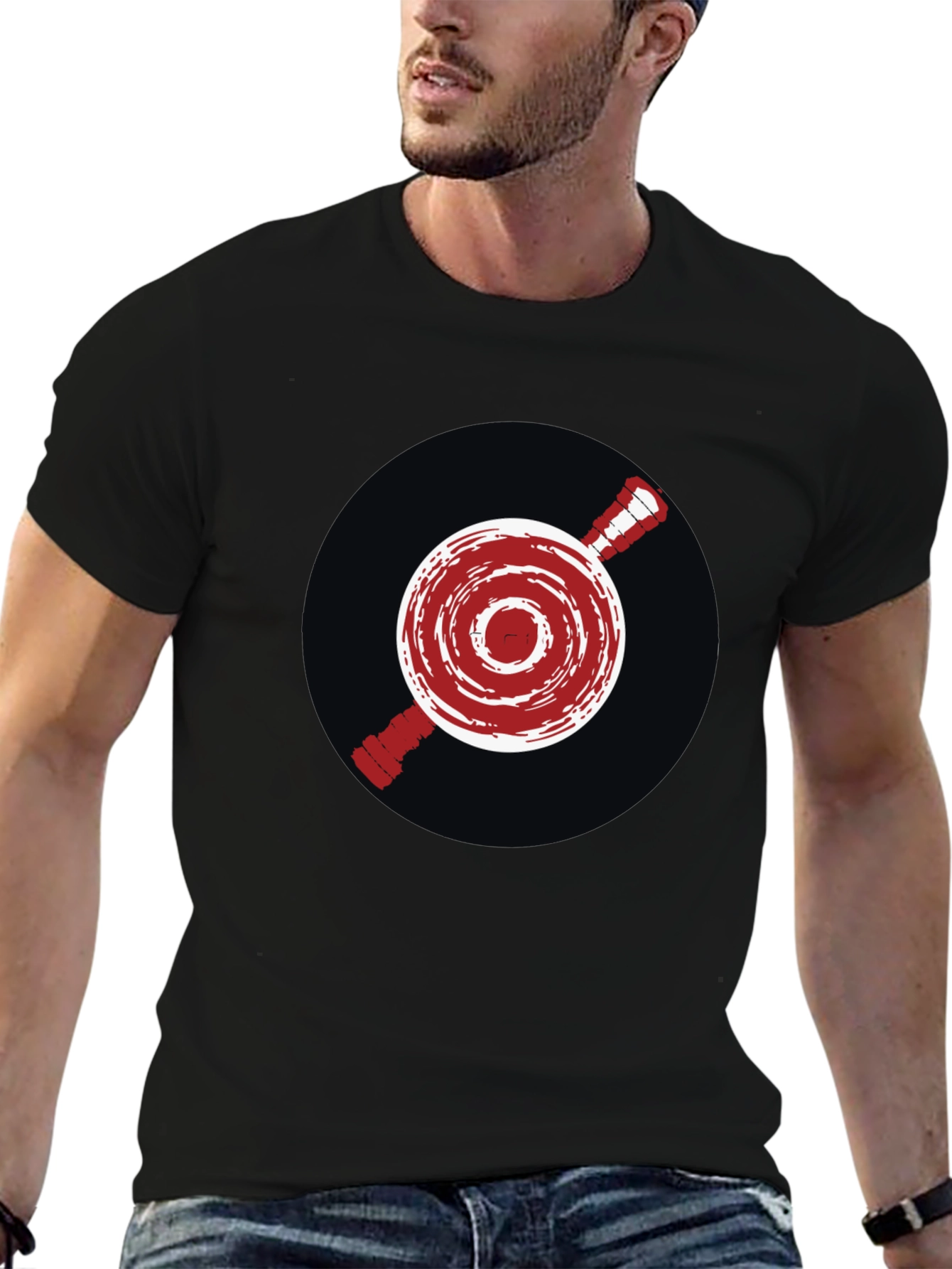 Abstract Target Graphic Tee - Mens Black T-Shirt