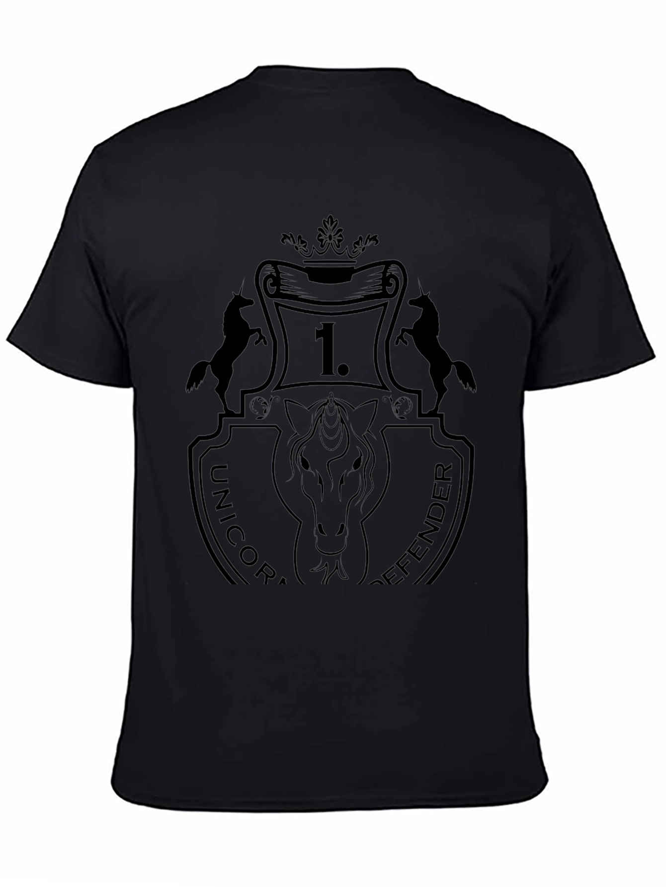 Unicorn Defender Black Graphic T-Shirt