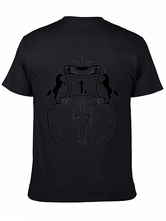 Unicorn Defender Black Graphic T-Shirt