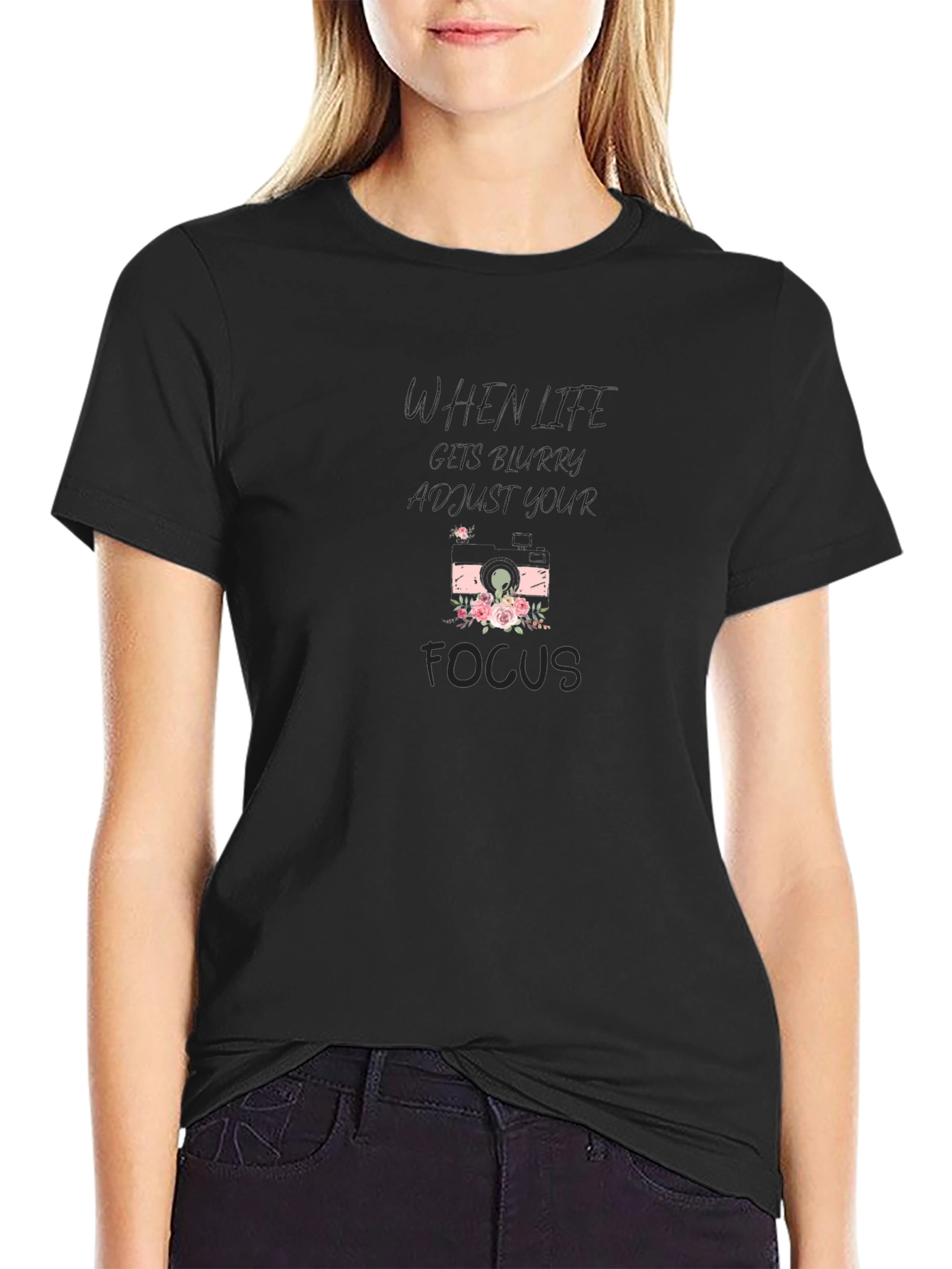 When Life Gets Blurry Black Graphic Tee