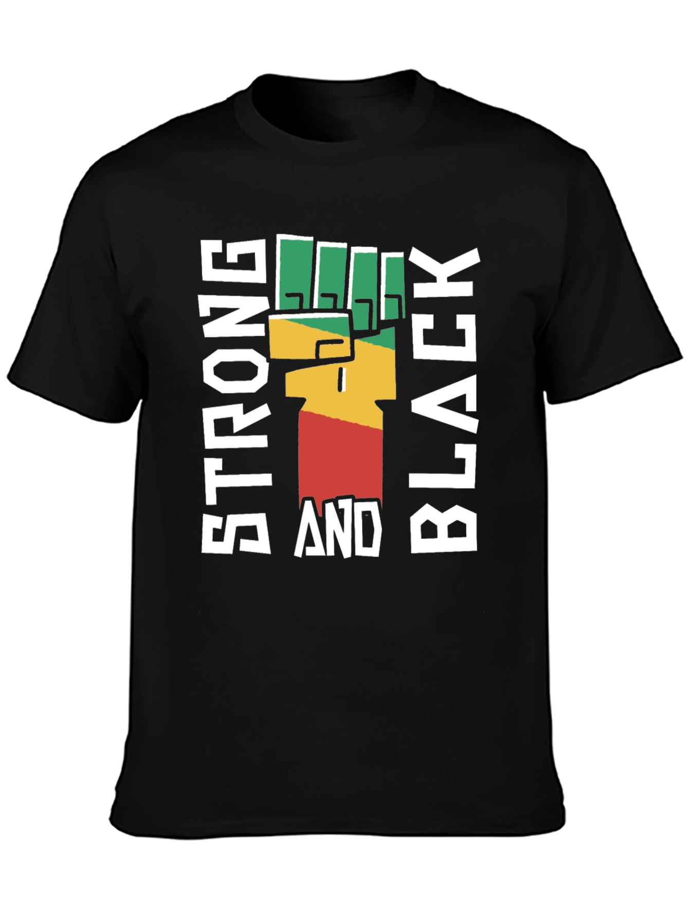 Strong And Black Fist Graphic Tee - Empowering Design