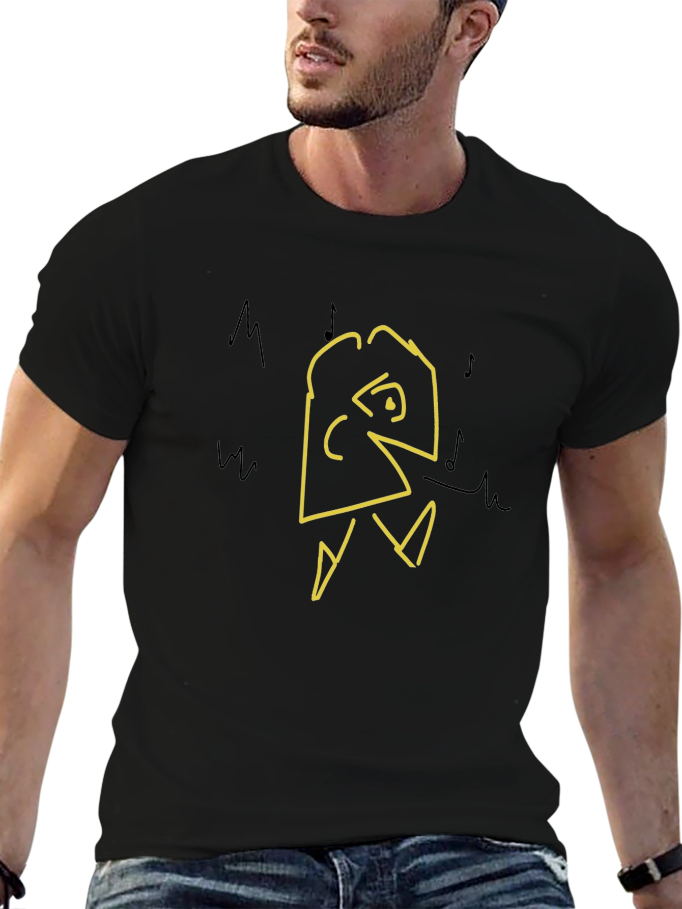 Abstract Graphic Mens Black T-Shirt
