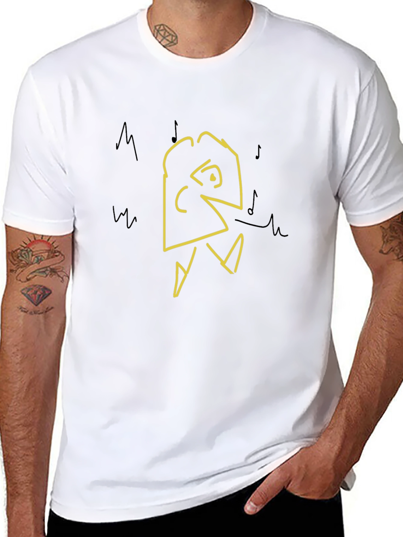 Abstract Graphic Mens Black T-Shirt