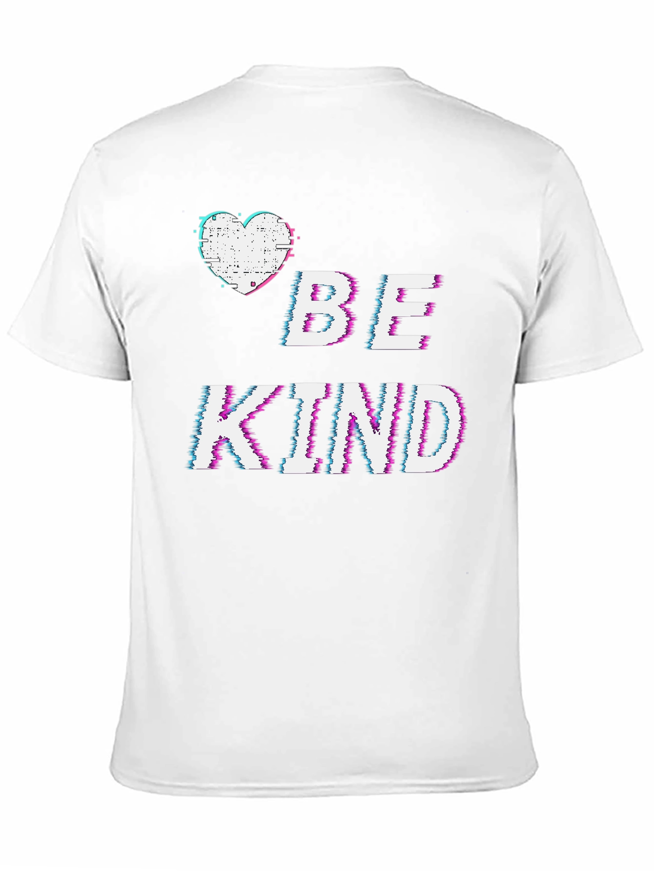 Be Kind Glitch T-Shirt - Heart Graphic Tee
