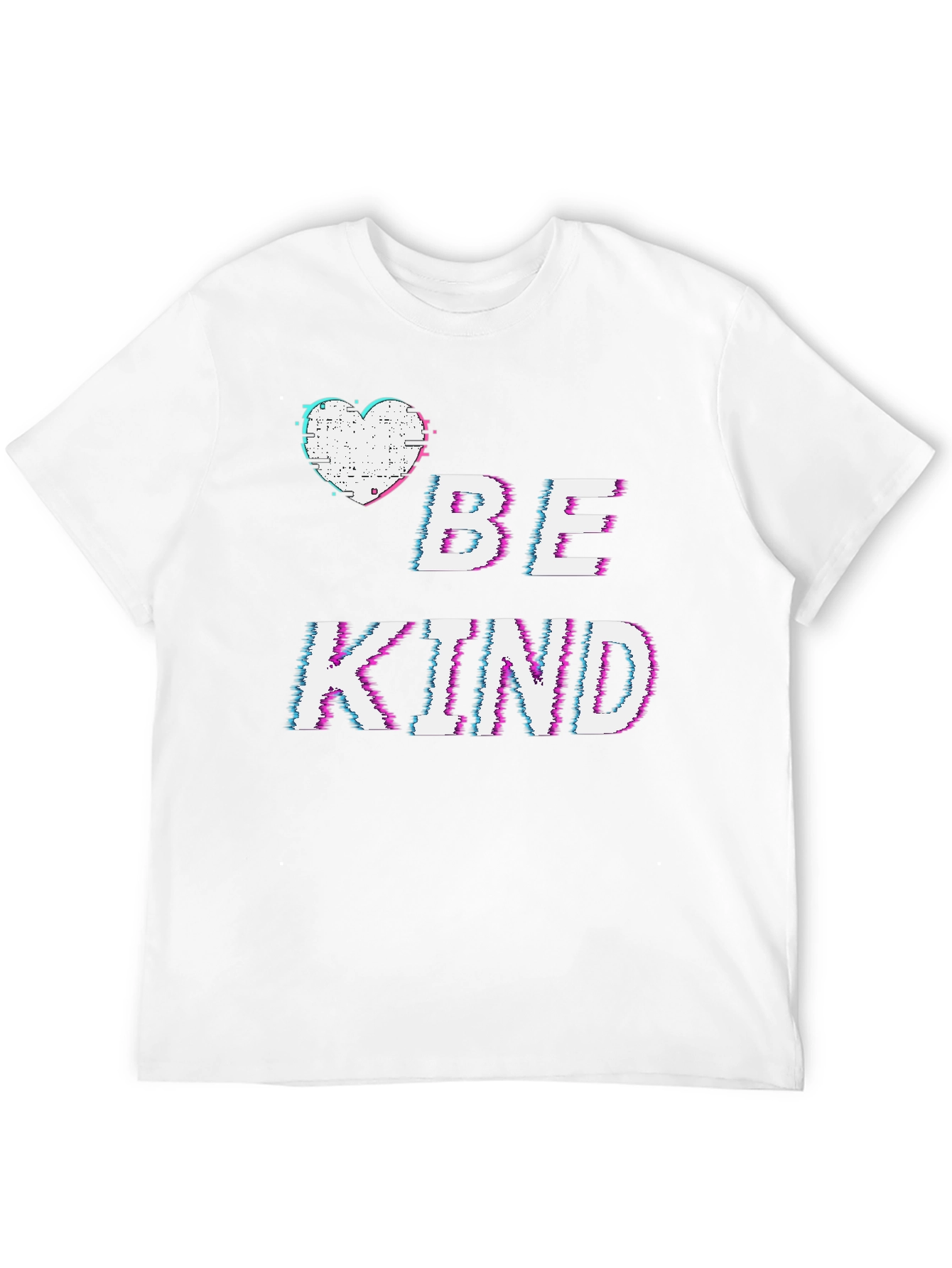 Be Kind Glitch T-Shirt - Heart Graphic Tee
