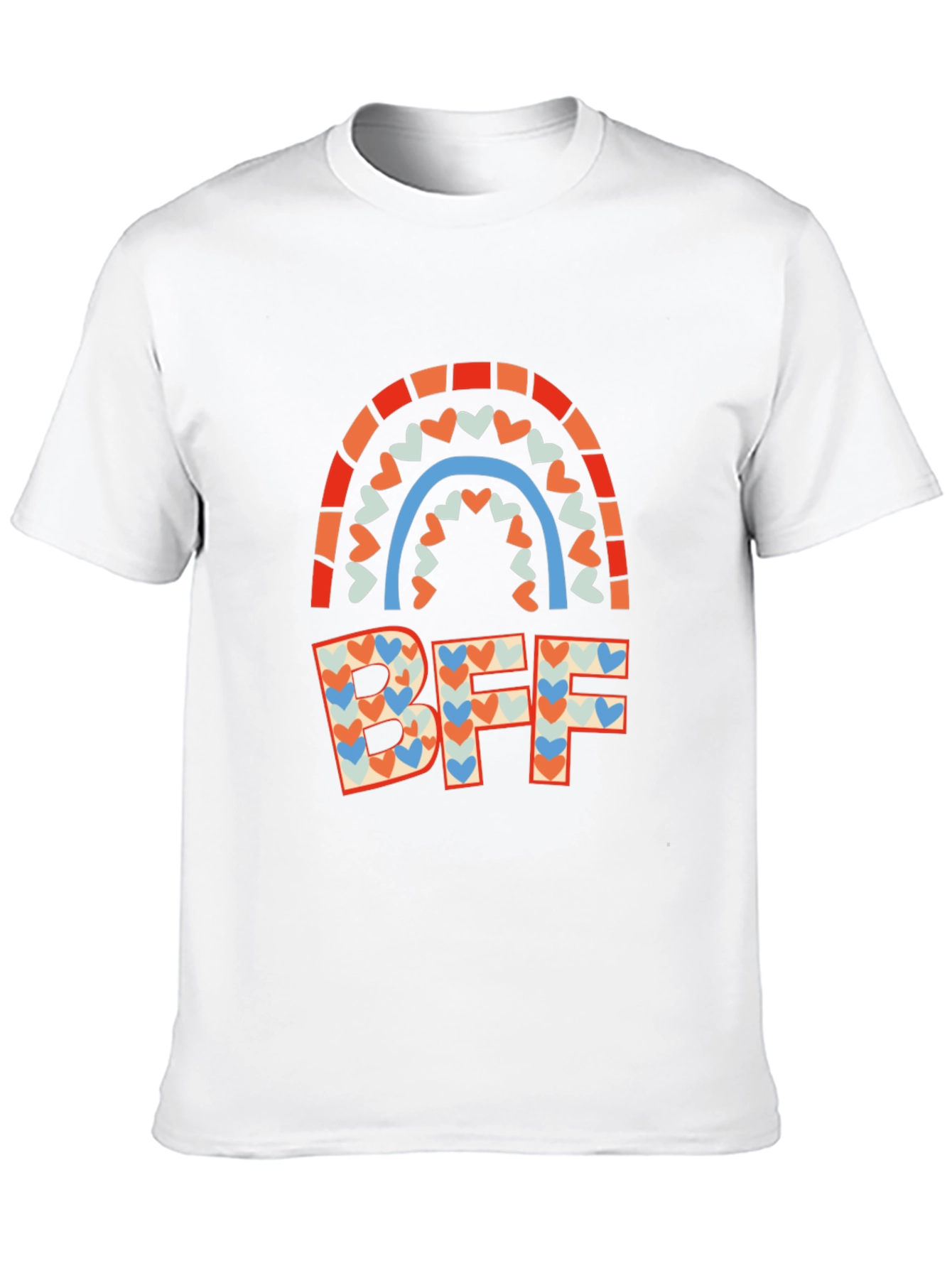BFF Heart Rainbow Graphic Tee