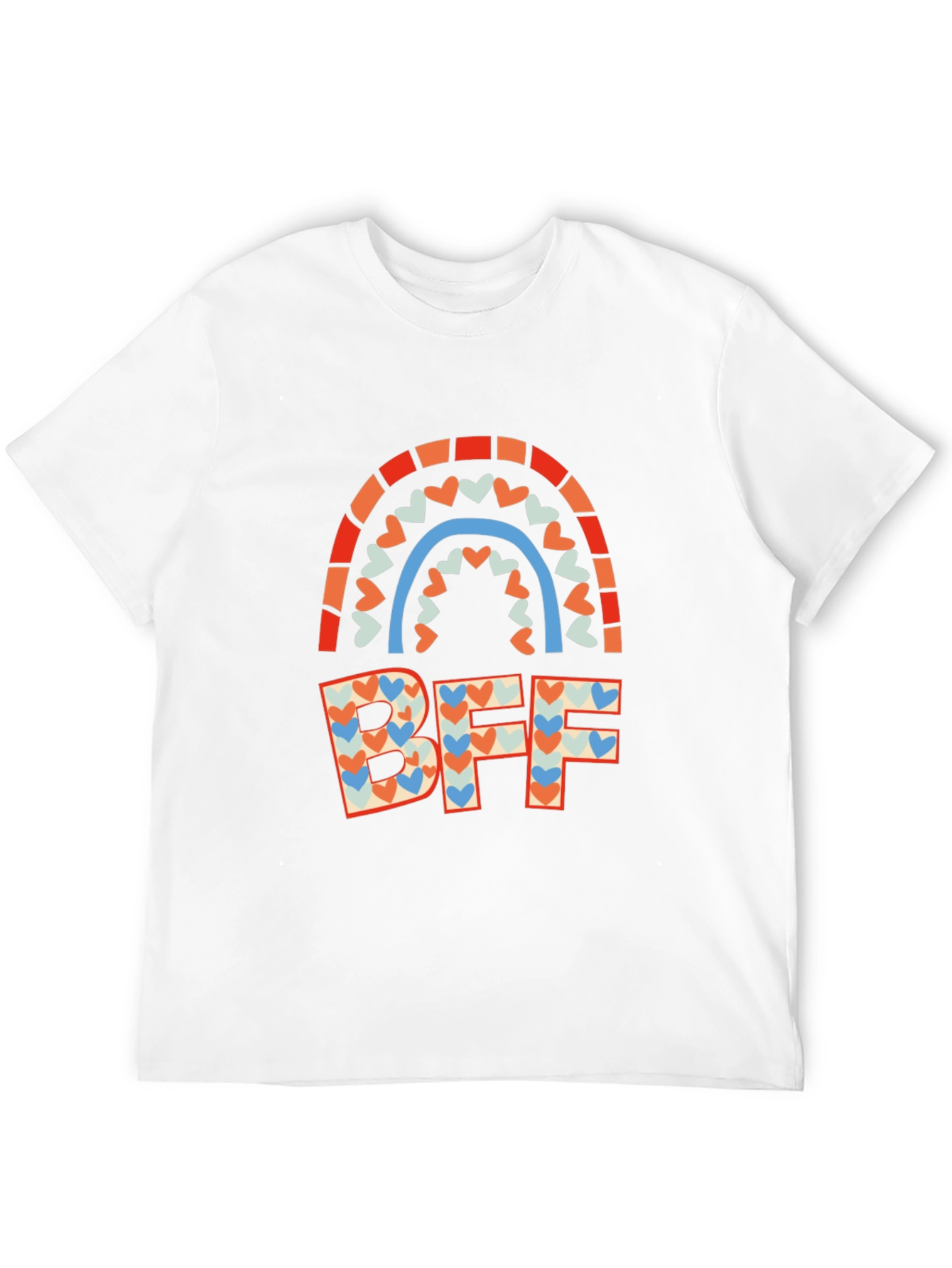 BFF Heart Rainbow Graphic Tee