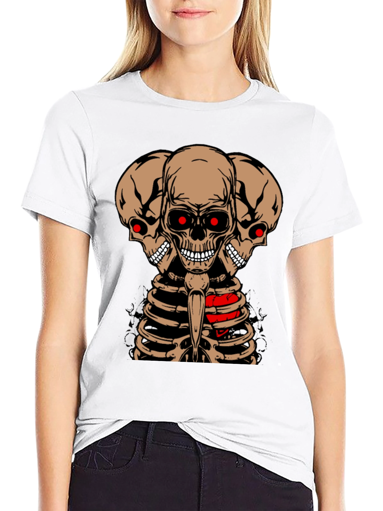 Three Headed Skeleton Graphic Tee