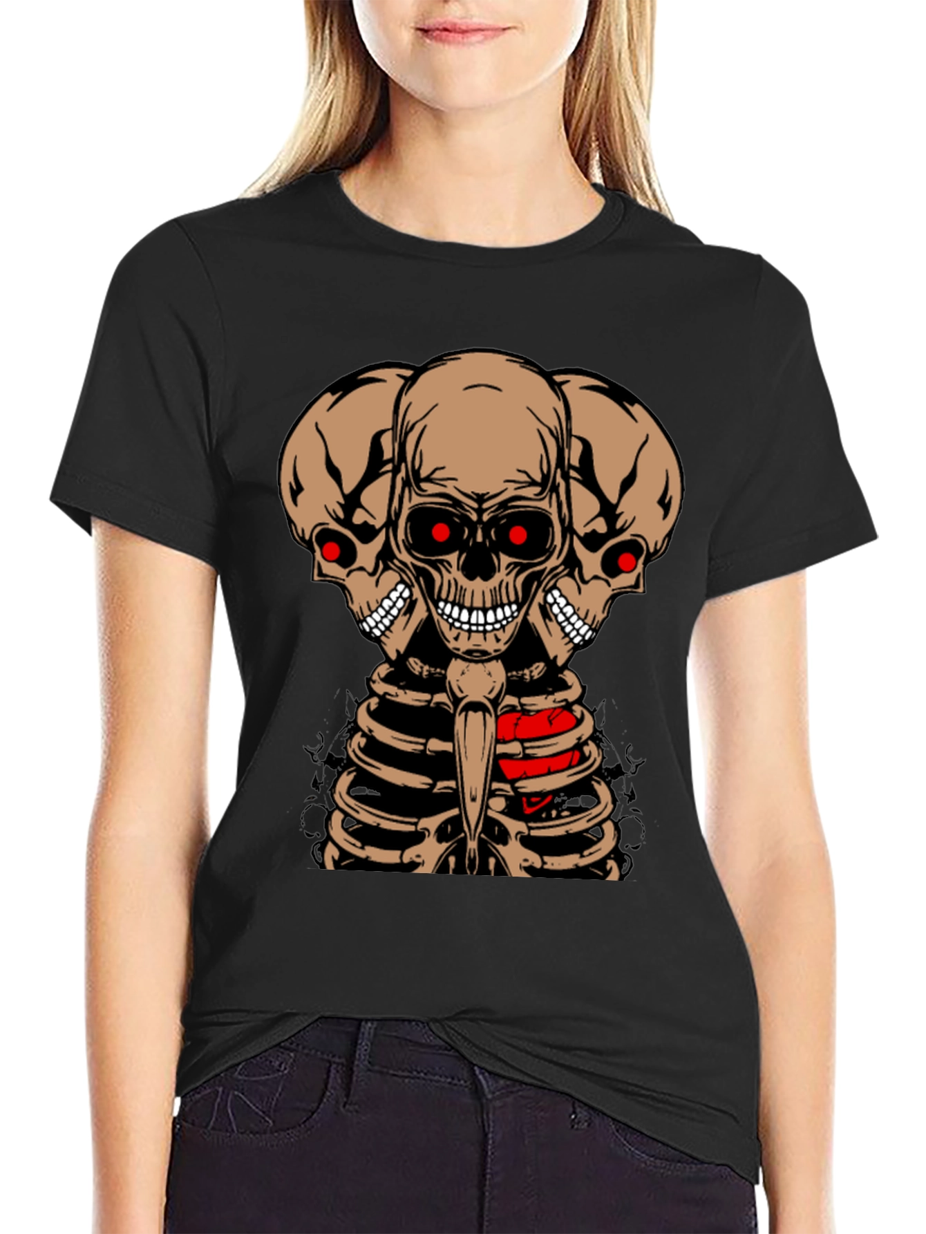 Three Headed Skeleton Graphic Tee