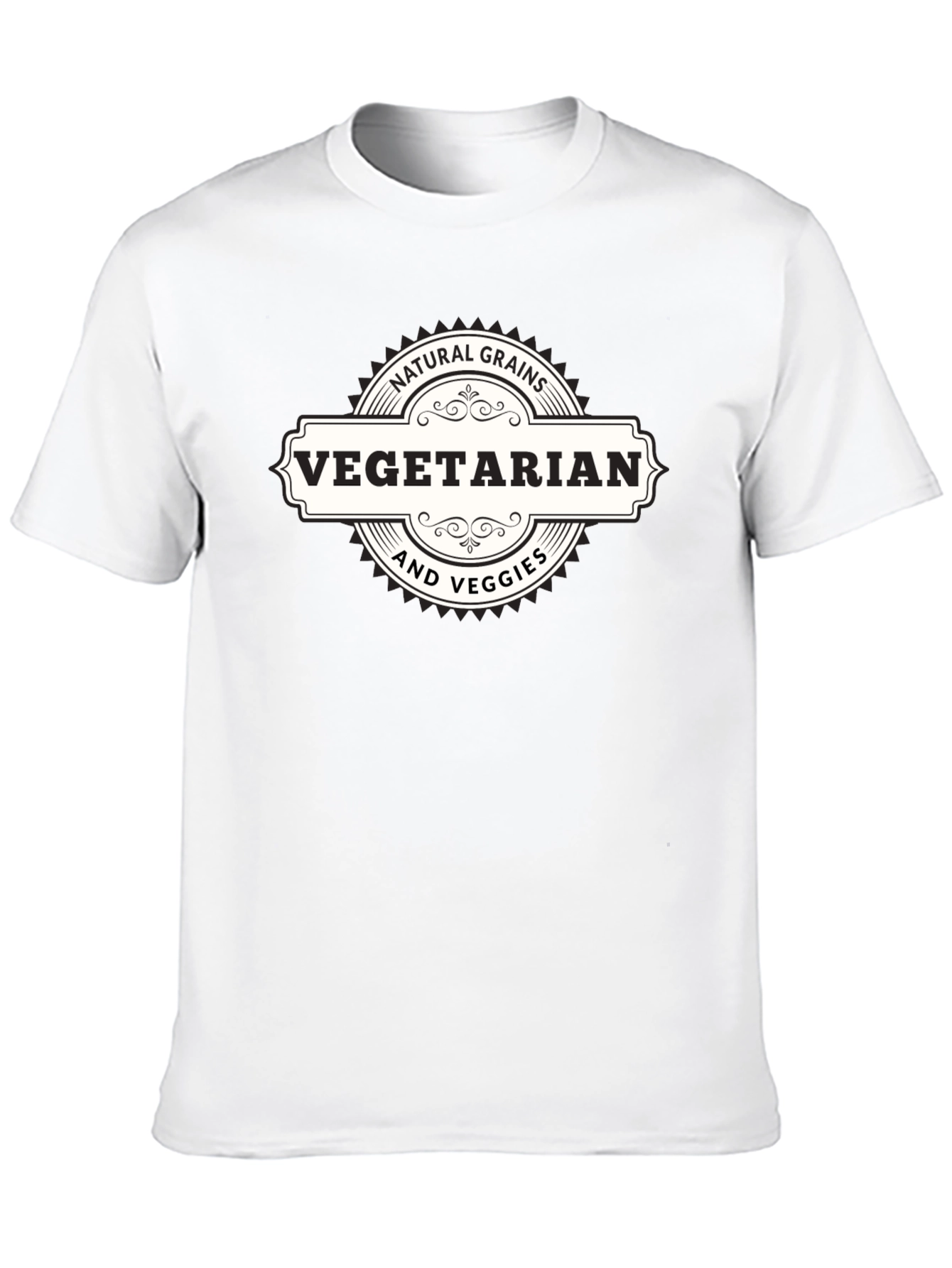 Vegetarian Natural Grains & Veggies Black T-Shirt