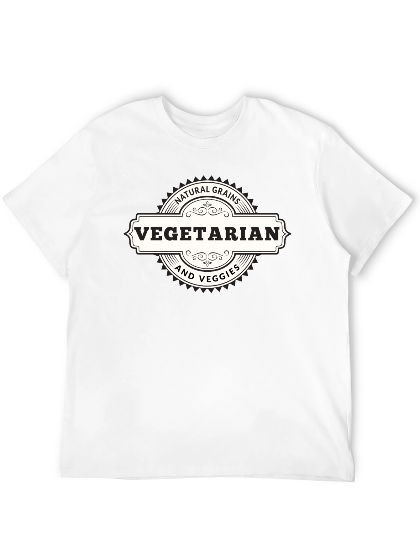 Vegetarian Natural Grains & Veggies Black T-Shirt