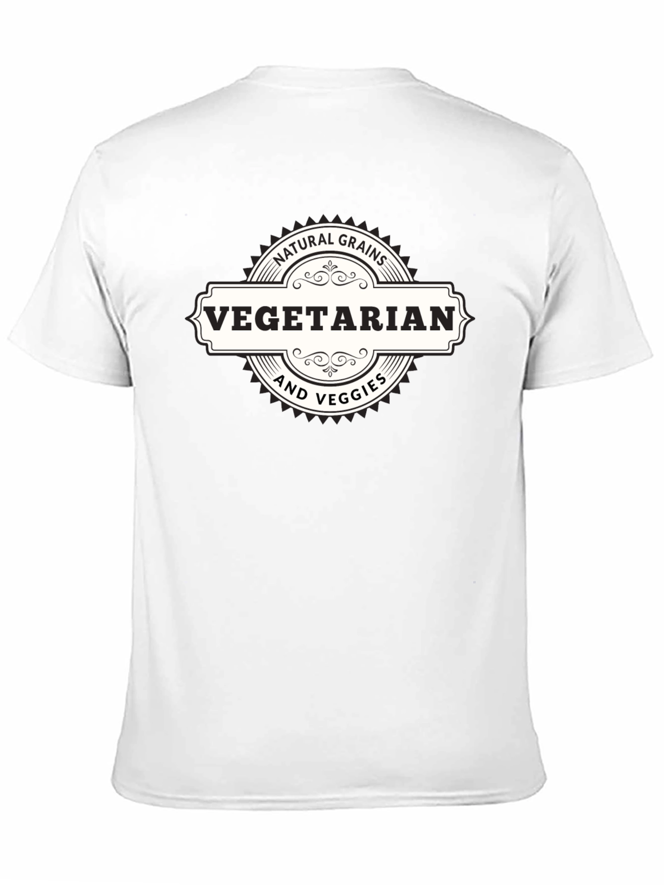 Vegetarian Natural Grains & Veggies Black T-Shirt