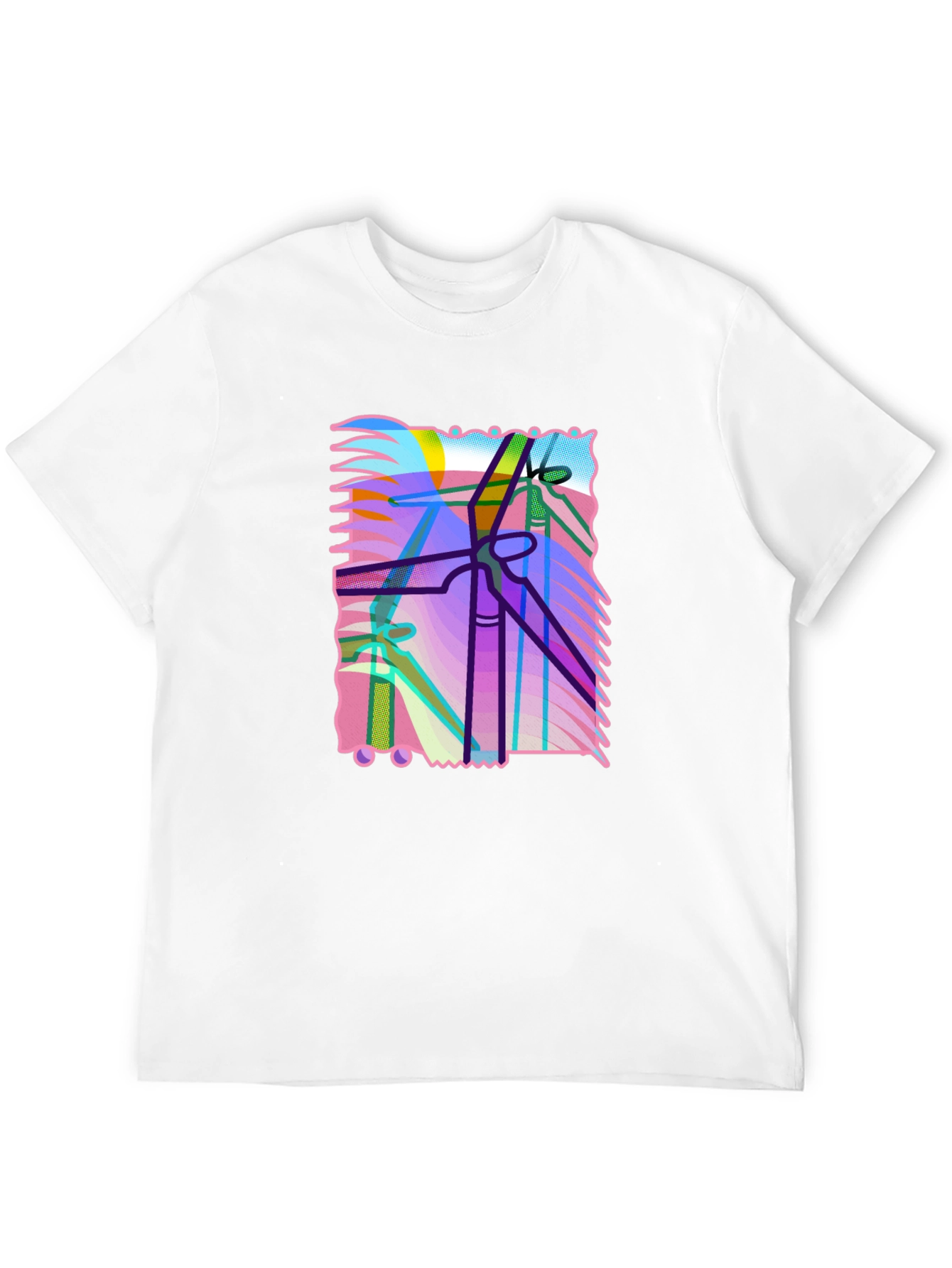 Abstract Power Line Art Graphic T-Shirt