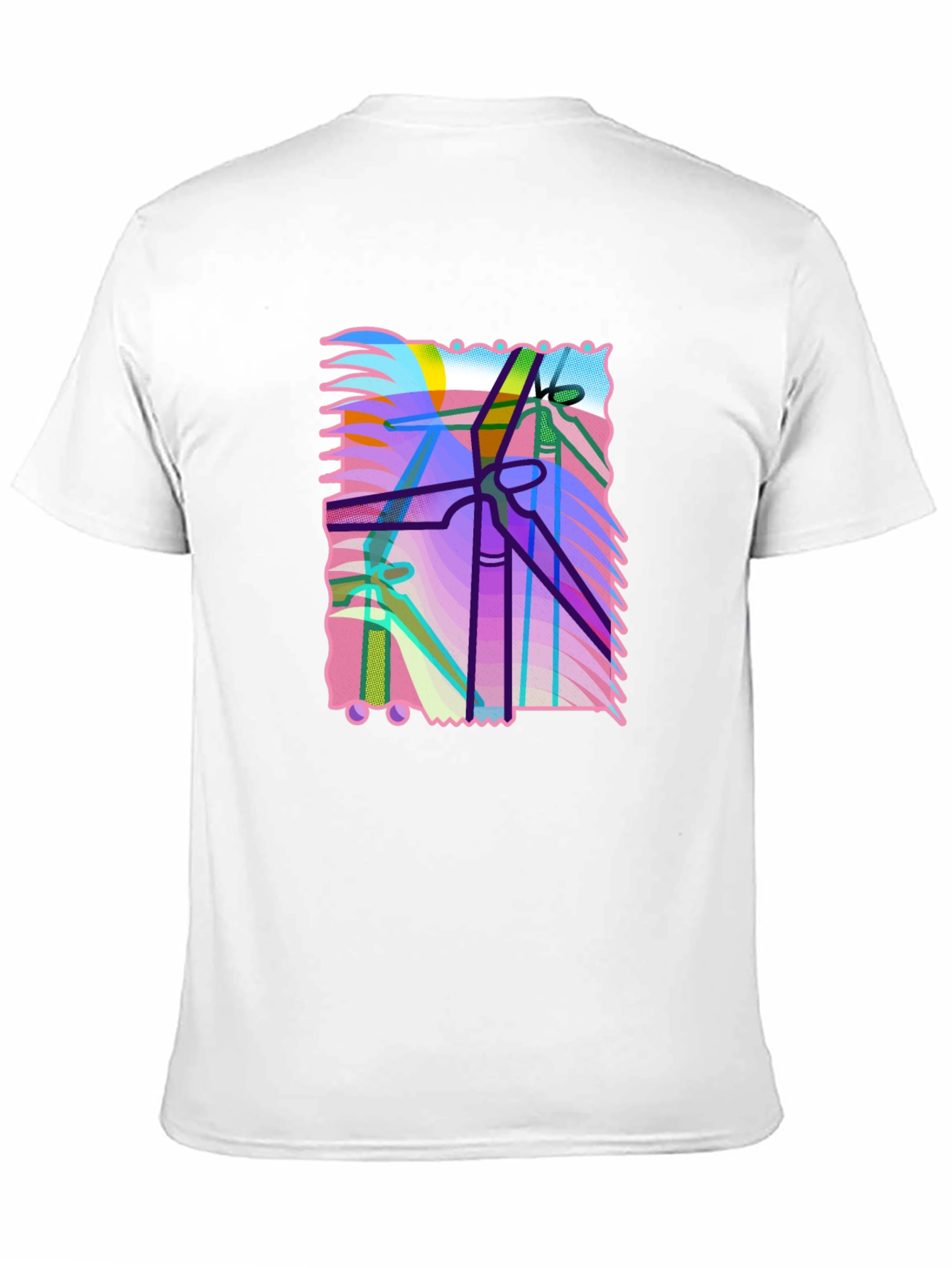 Abstract Power Line Art Graphic T-Shirt