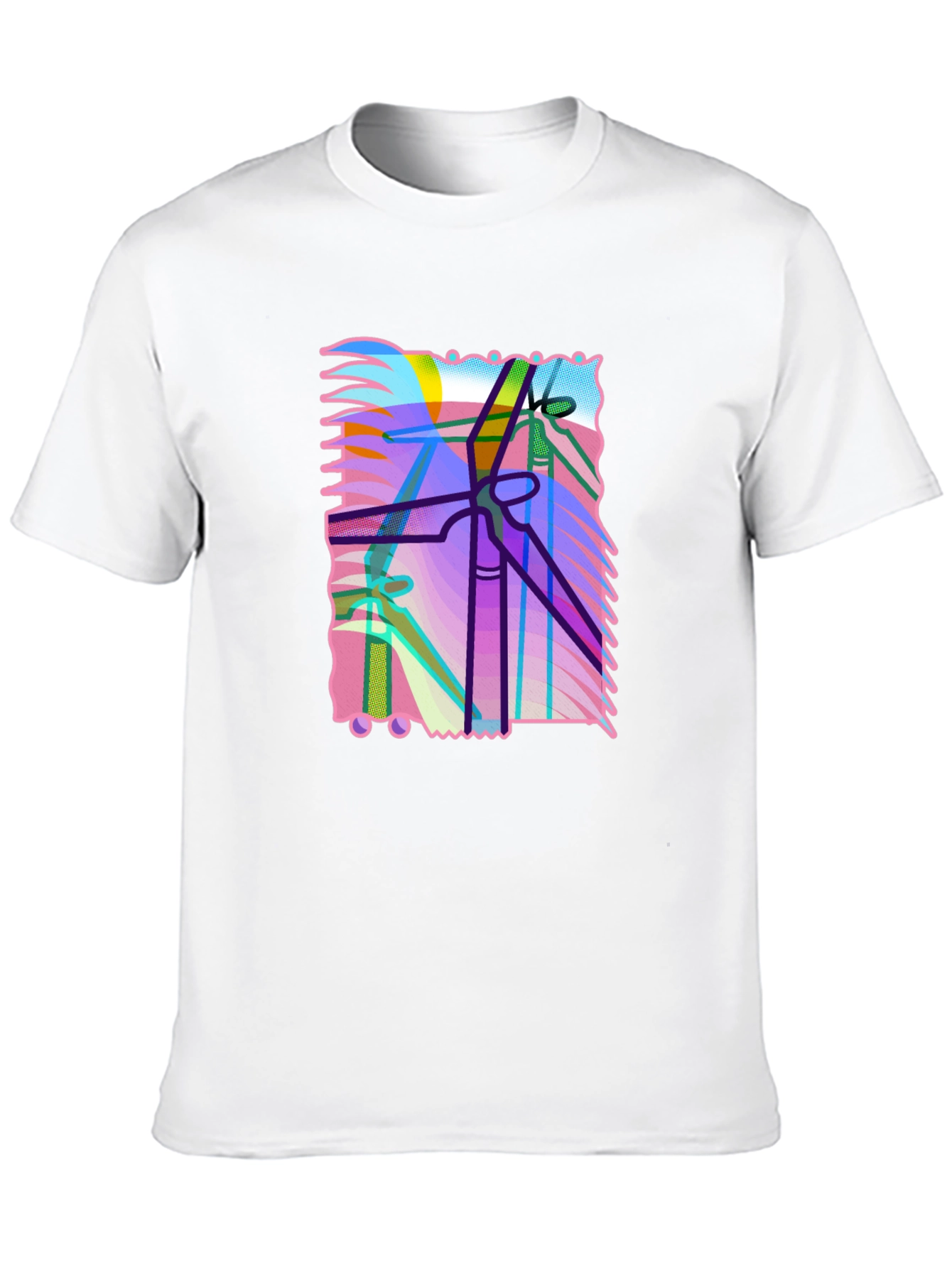 Abstract Power Line Art Graphic T-Shirt