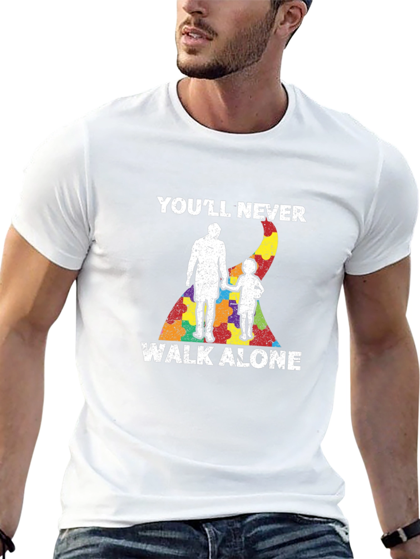 Autism Awareness T-Shirt - Youll Never Walk Alone