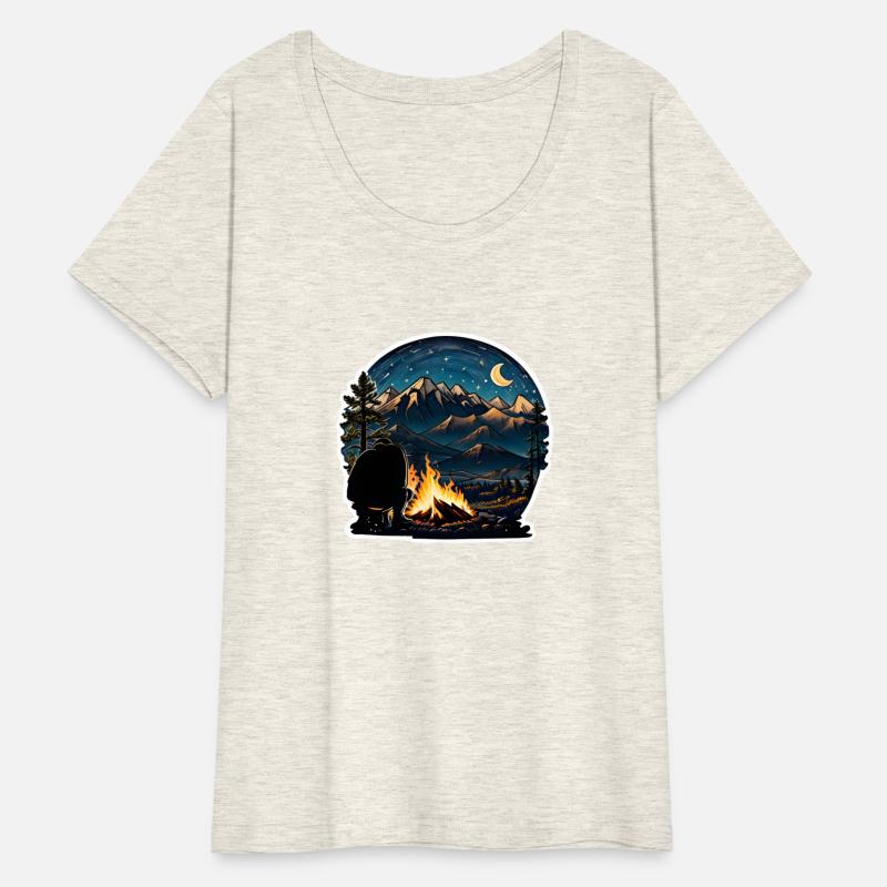 A Camper Sitting By A Campfire