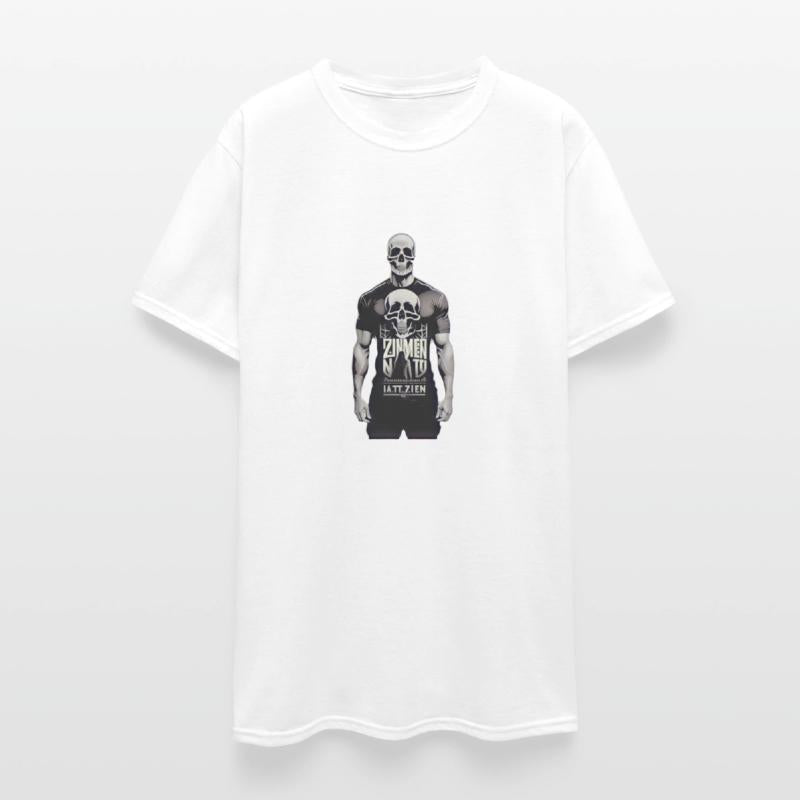 a person held by a skeleton