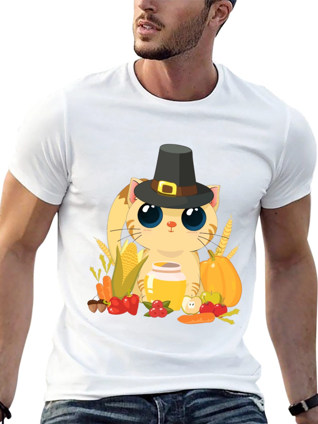 Thanksgiving Cat T-Shirt
