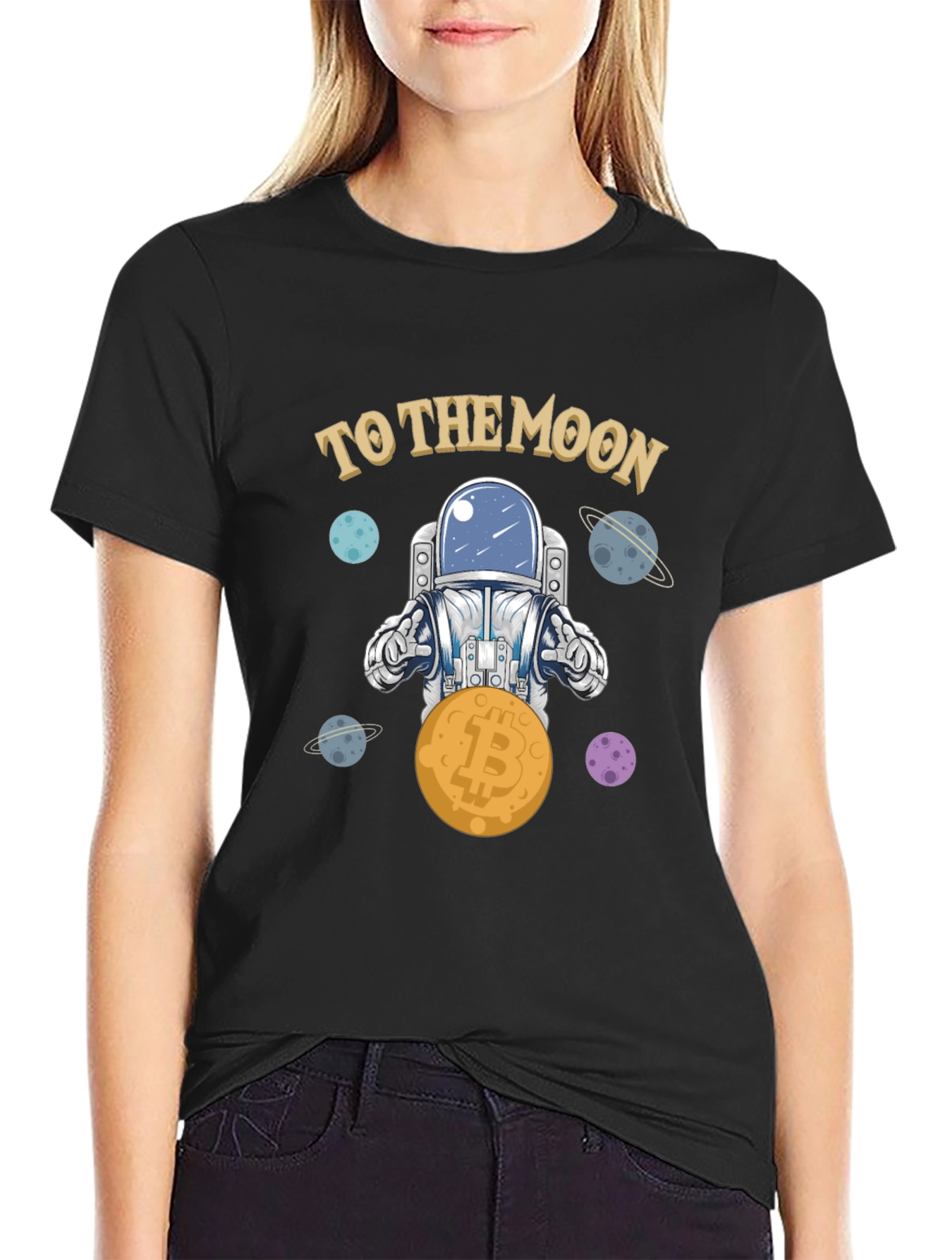 Bitcoin Astronaut T-Shirt - To The Moon Crypto Tee