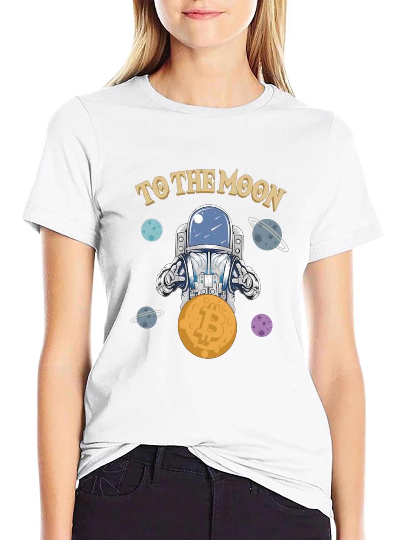 Bitcoin Astronaut T-Shirt - To The Moon Crypto Tee