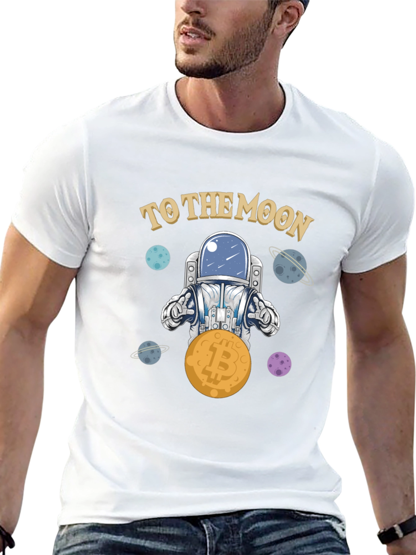 Bitcoin Astronaut T-Shirt - To The Moon Crypto Tee