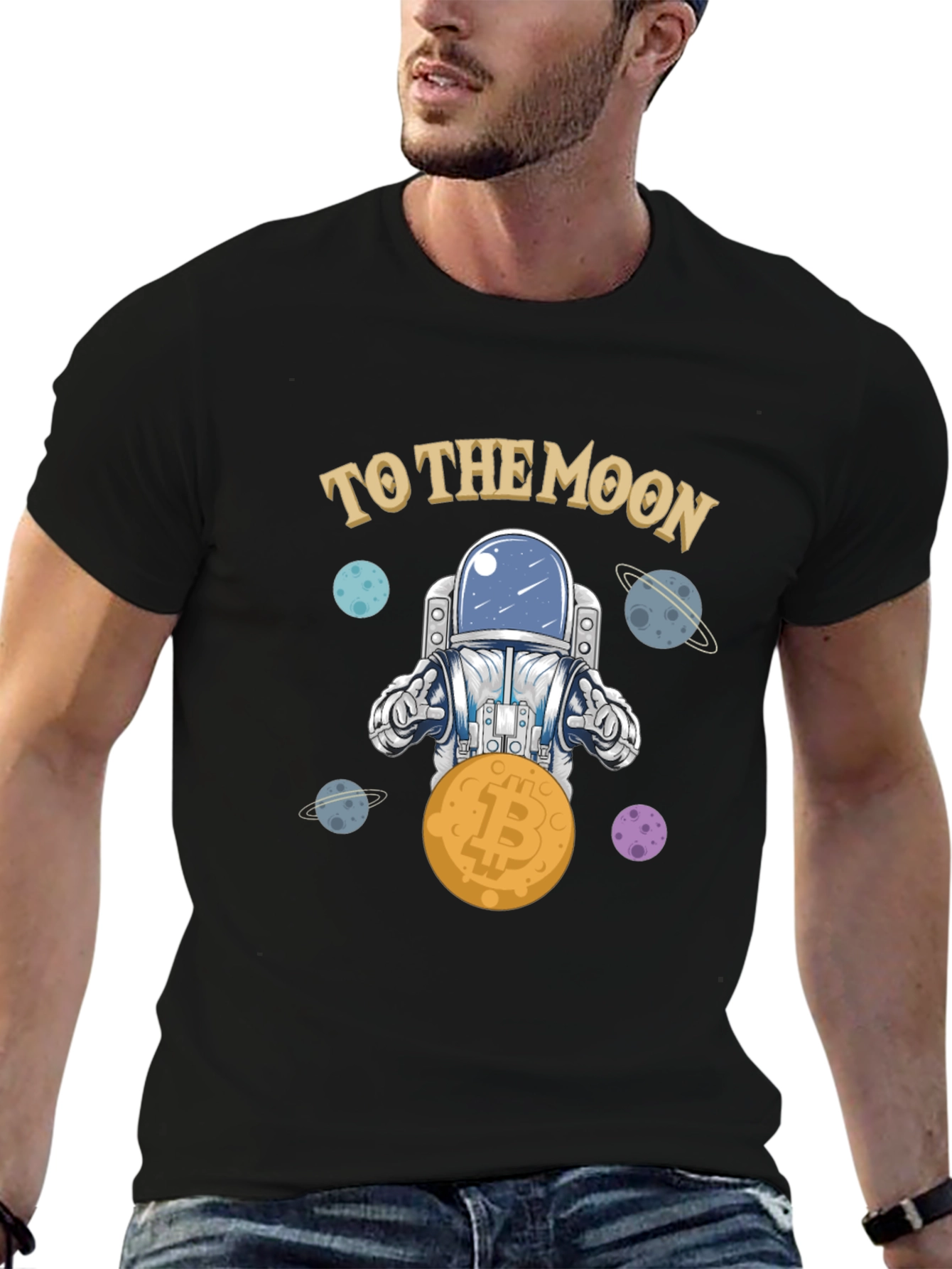 Bitcoin Astronaut T-Shirt - To The Moon Crypto Tee