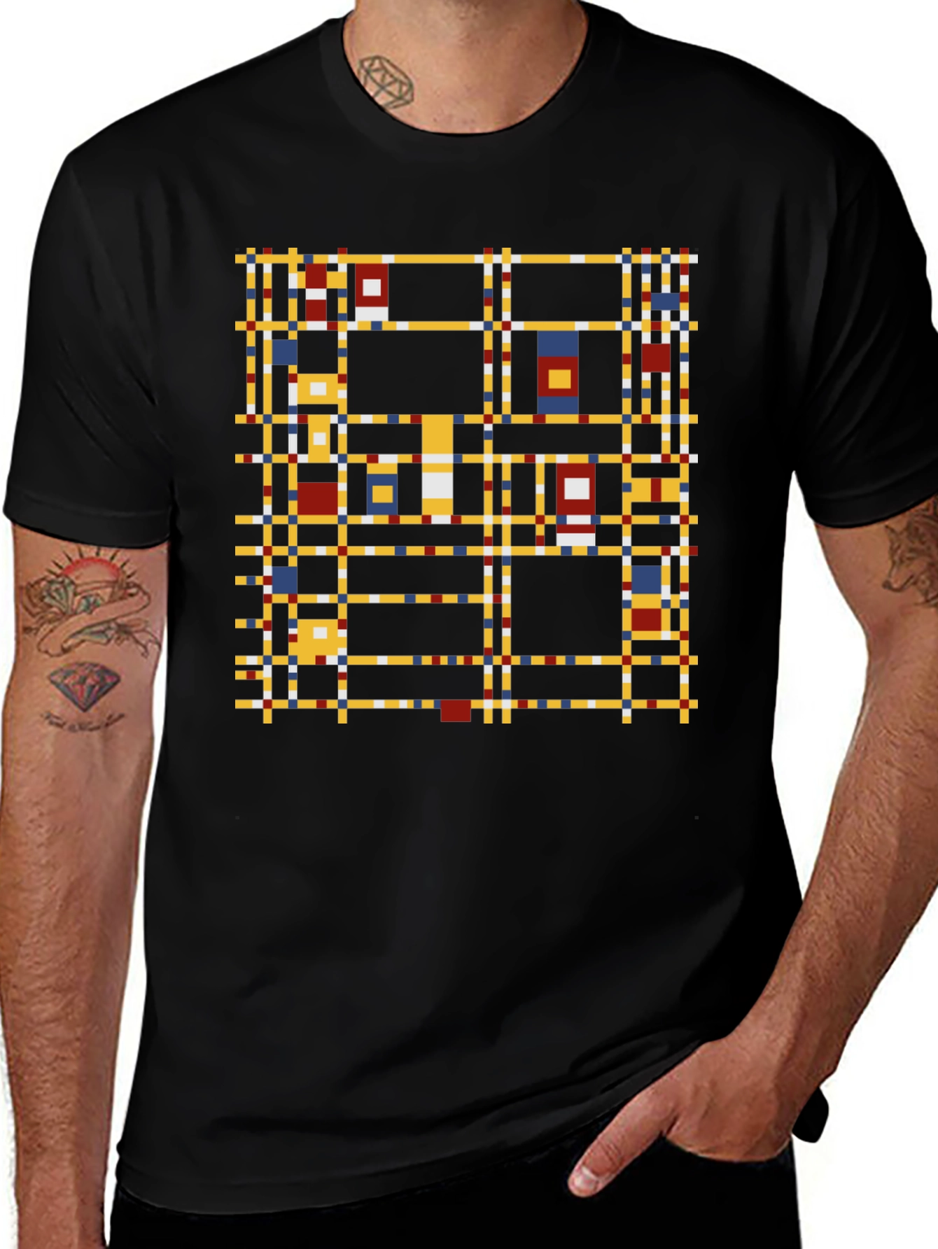 Abstract Pixel Art Graphic T-Shirt