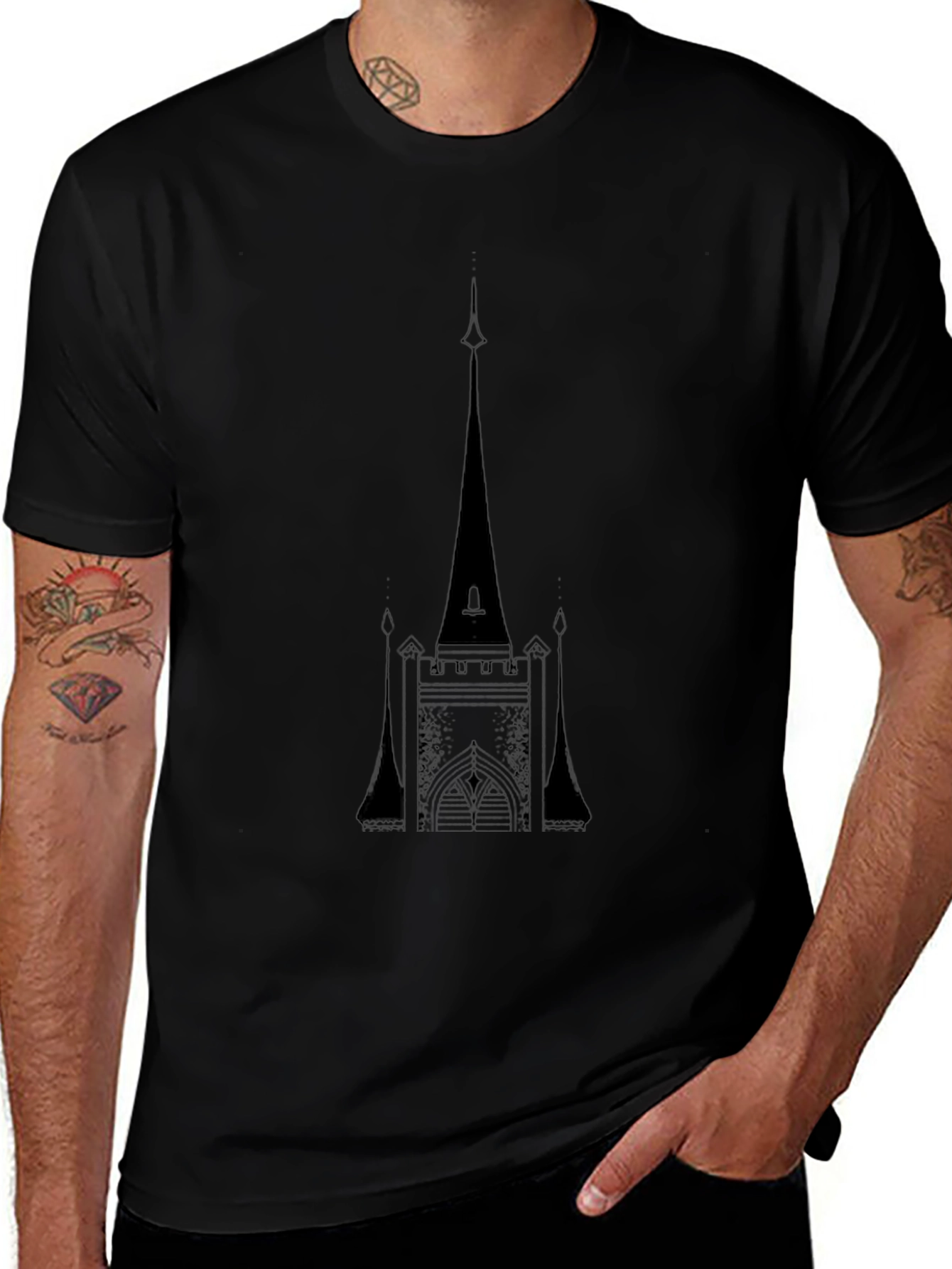 Black Church Tower Graphic Tee