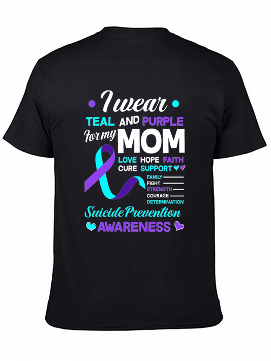 Teal and Purple Suicide Awareness T-Shirt for Mom
