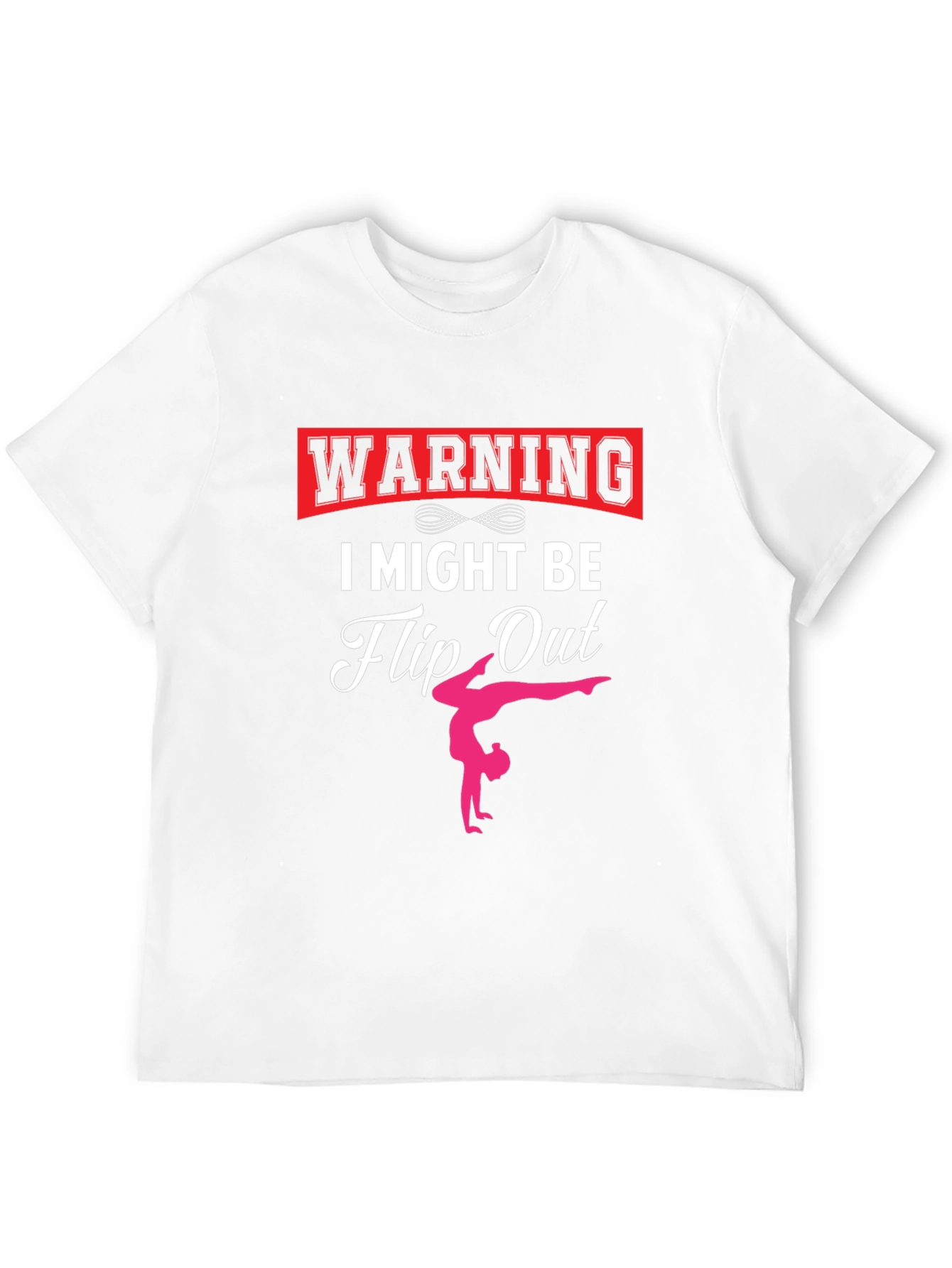 Warning I Might Be Flip Out Gymnast Black T-Shirt